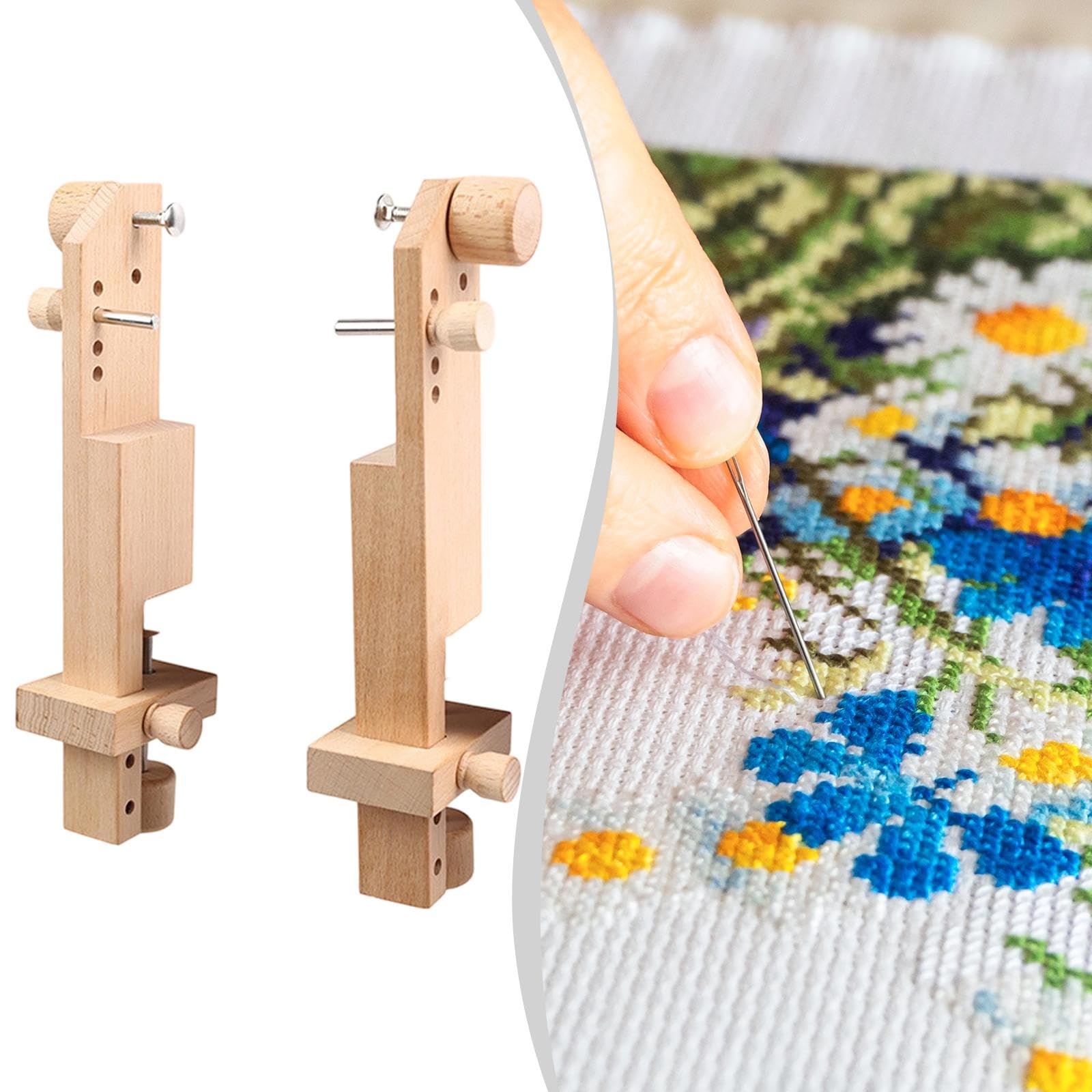 Milageto Bastidor de Soporte de Madera Ajustable para Bordado de Estructura para Tela Herramienta para Tapicería Adecuado para