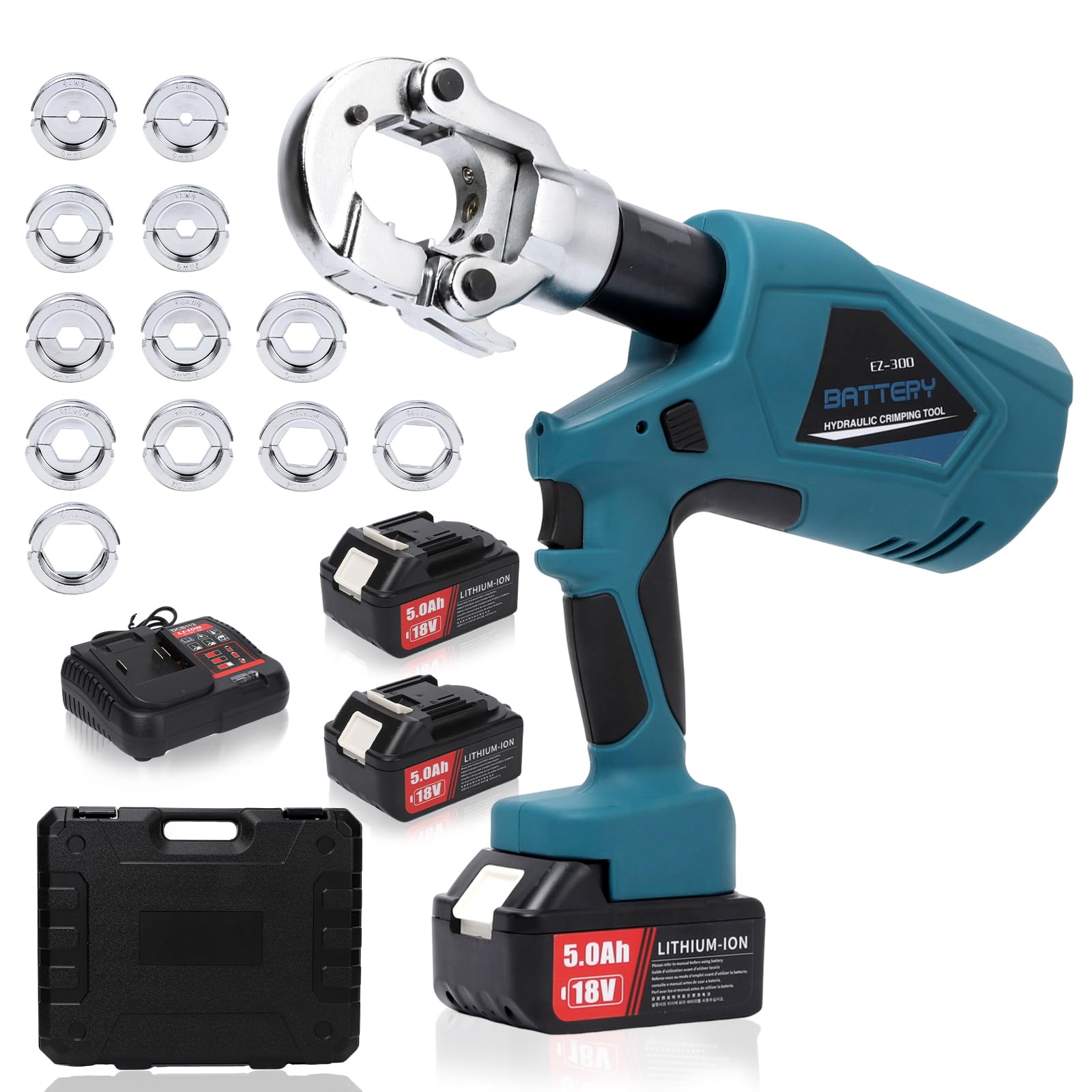 Electric Hydraulic Crimping Tool 60KN Electric Hydraulic Pliers 3-6 Seconds Fast Crimp 17mm Stroke Interchangeable Jaws Design Industrial Grade Safe