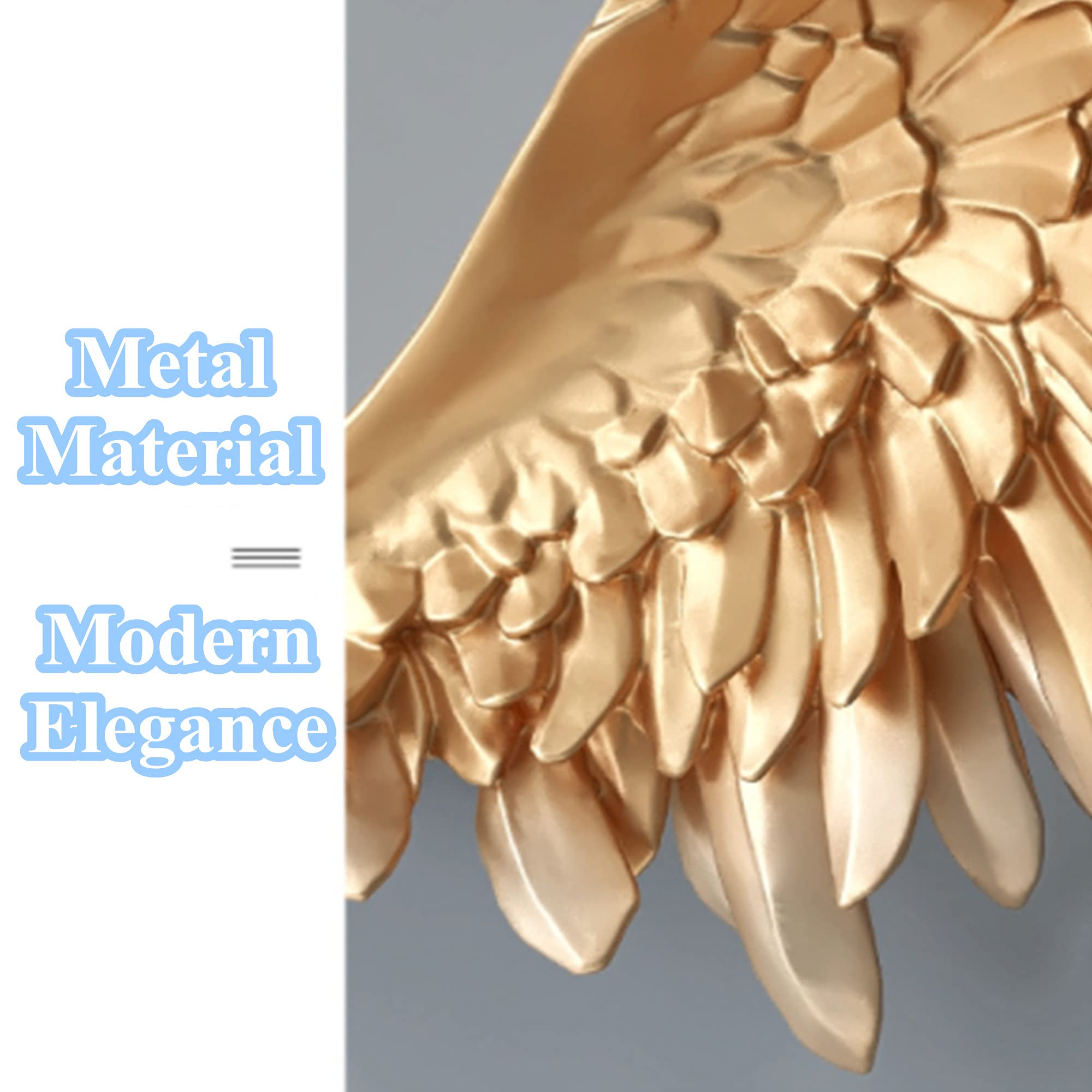 Buy HQL White Angel Wings Art Sculpture, 3D Wall Art Decor, A Pair of