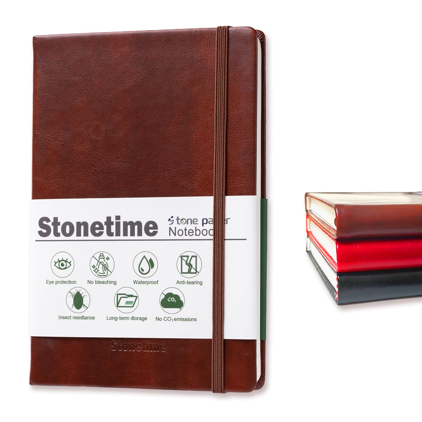 Cuaderno A5 de papel de piedra impermeable Stonetime rayado anti manchas