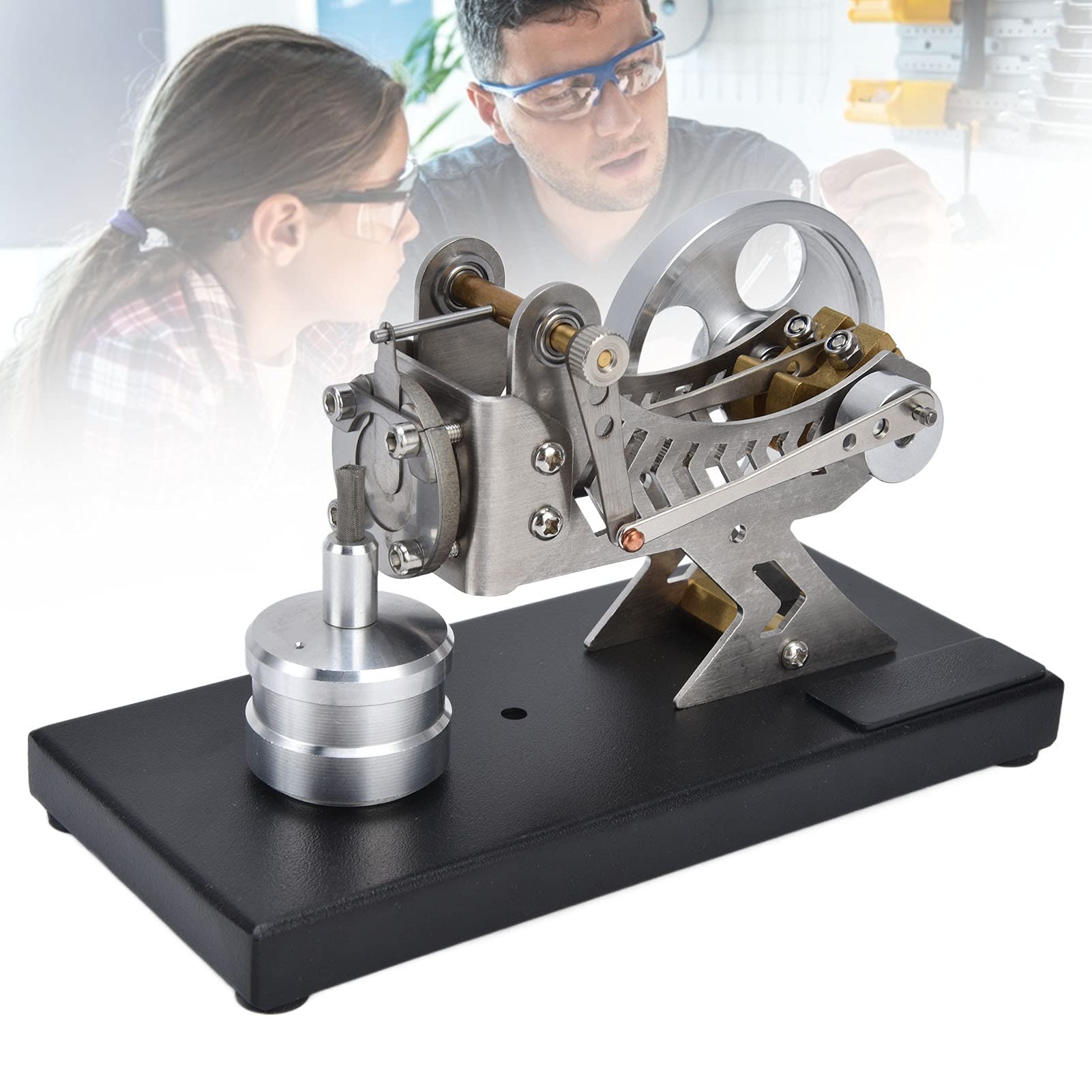 Naroote Model Silnika Próżniowego, Aluminiowa Zabawka Edukacyjna do Nauki Fizyki i Mechaniki, ze stabilną konstrukcją do Demonstracji Klasowej