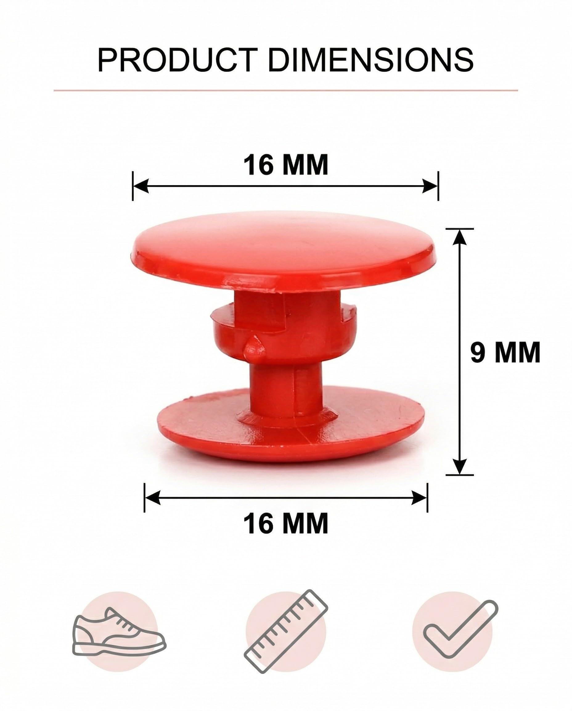20 Pièces boutons pour crocs, bouton pression plastique, rivets et broches en plastique, crocs boutons de rechange, pour réparation et décoration, 16 mm de diamètre - 3