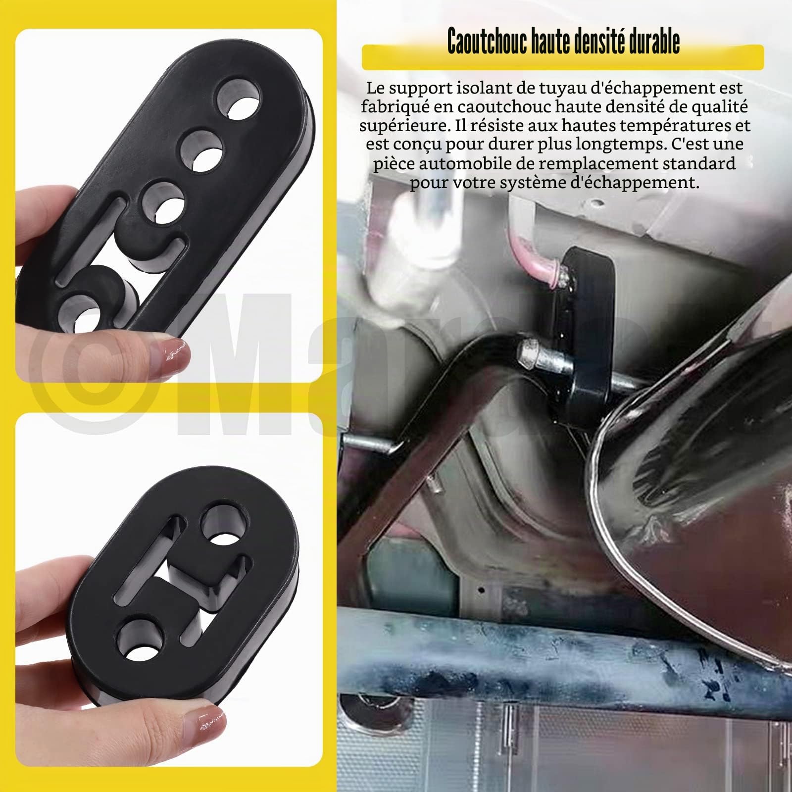 Lot de 6 cintres d'échappement en caoutchouc avec tige de suspension d'échappement à 90 degrés, support de silencieux isolant pour voiture, camion, Jeep