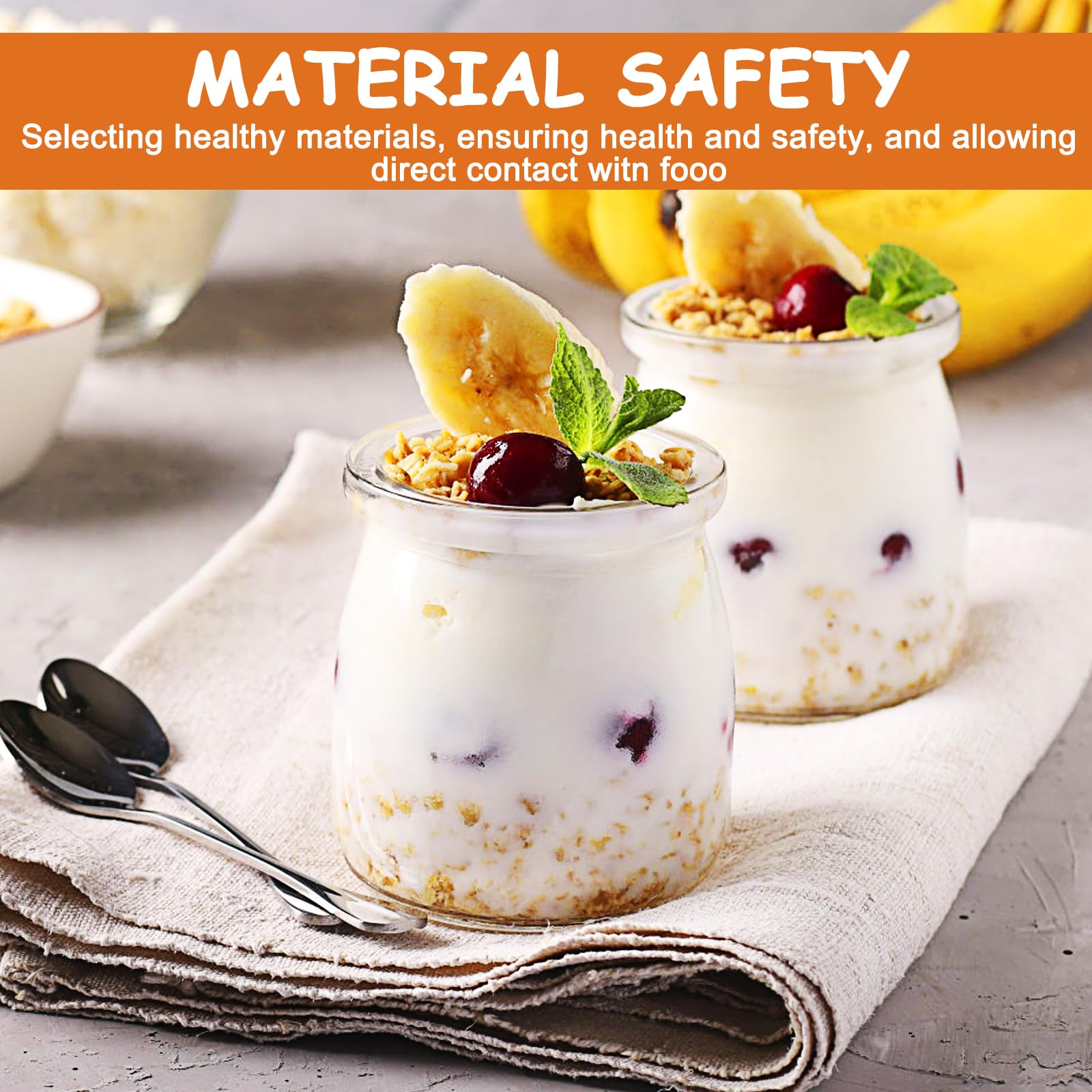 200 ml Vasetti per Yogurt con Coperchio,Confezione da 12 Bicchieri da Dessert Trasparenti In Vetro, Barattoli da Dessert con Coperchio per Gelatina,yogurt,Miele,Mousse,Dessert