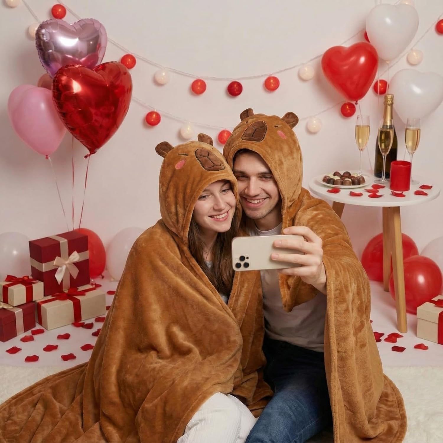 Peryiter Capybara Wearable Blanket Hoodie - Valentine Capybara Gift Stuff Costume Adults Oversize Flannel Wrap Throw Gift for Mom Girlfriend Wife Female Black Women in History - Image 6