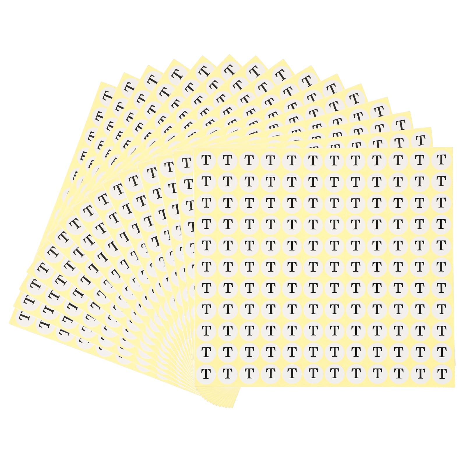 sourcing map 15 Sheets Alphabet Stickers, Small Round Letter T Paper Stickers, Self-Adhesive Peel and Stick Letter Labels for Scrapbooking Crafts, Inventory Organization Storage