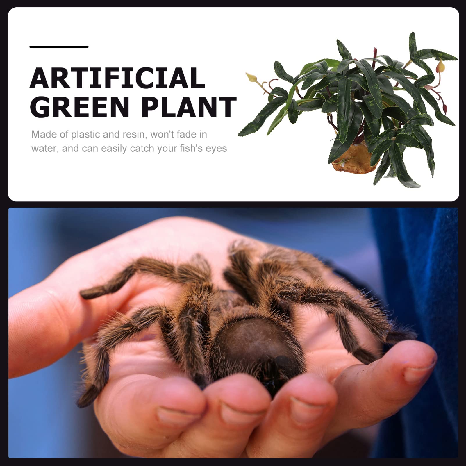 GALPADA Box Simulation Green Plant Ornament for Reptile Box Decoration Durable and Material for and Aquarium Adds Look and Hiding Spots for Pets