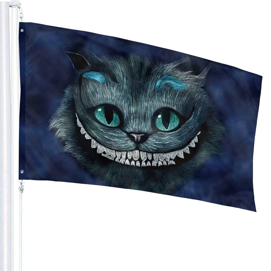 Alice in Wonderland Smiling Cheshire Cat Flag 3x5 Ft