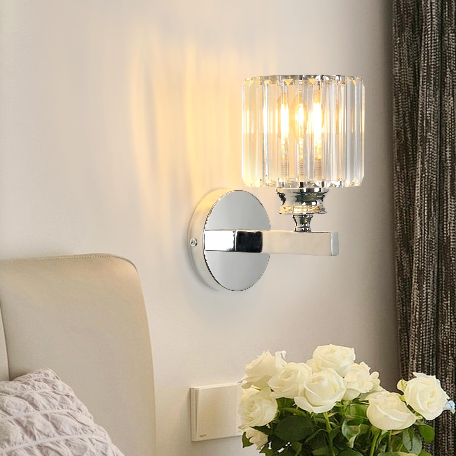 GBLY Applique Murale Interna Lampada Da Parete - Lampada Da Corridoio Salotto E27 Illuminazione Da Parete Moderna Sfera Di Vetro Grigio Fumo Vetro Design Cristallo Senza Lampadina 85827670