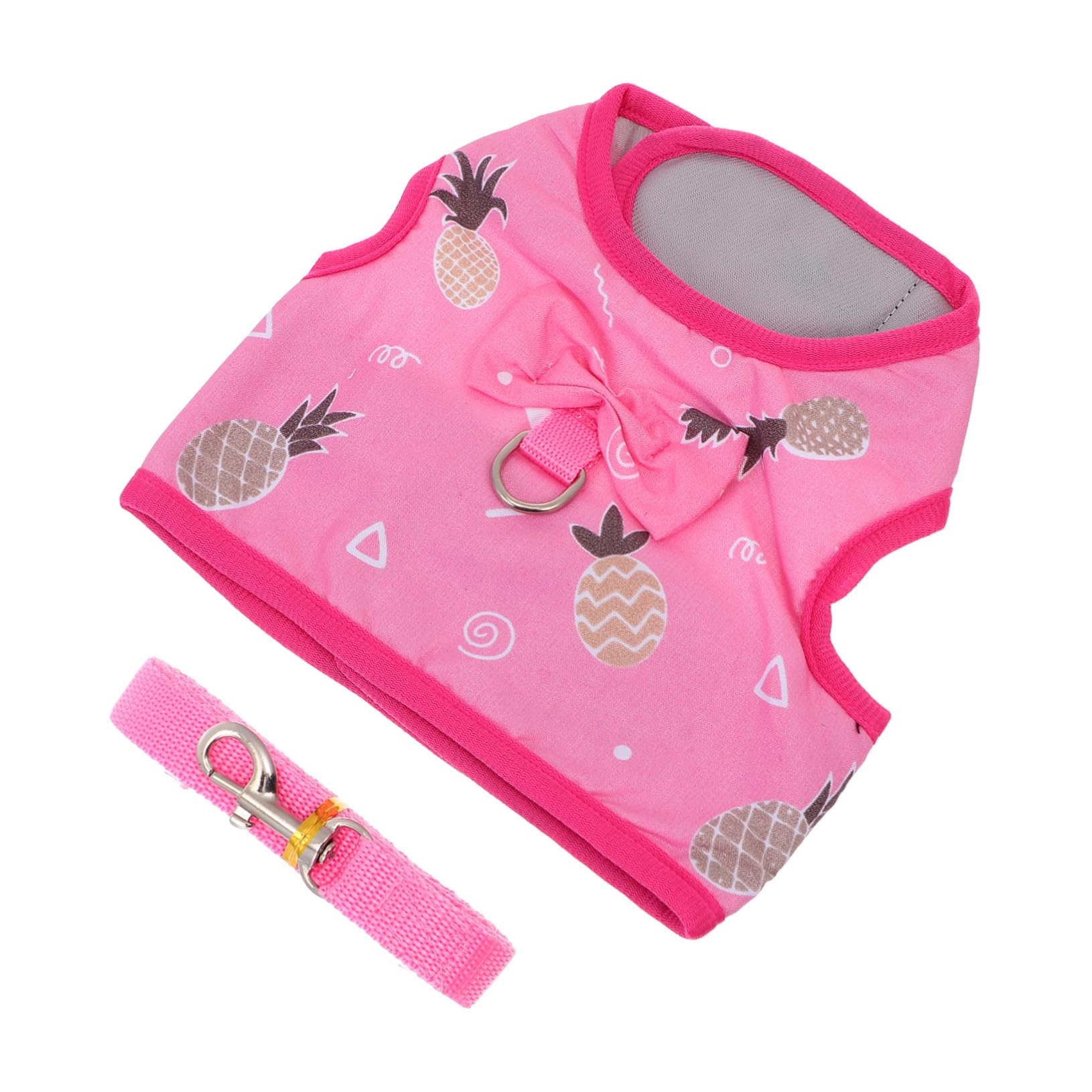 HANABASS Lovely Rabbit Bunny Vest Harness with Leash Comfortable and Stylish Outdoor Outfit for Pets for Walking and Photo Taking Pineapple