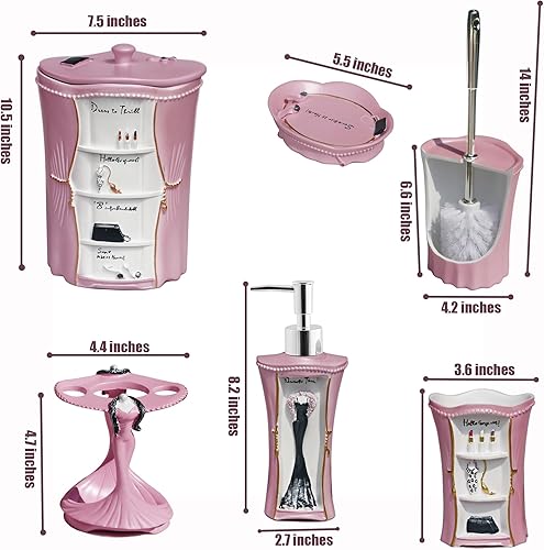 Miniatura 6 de LUANT Juego de accesorios de baño de 5 piezas juego de baño de la colección con dispensador de jabón soporte para cepillos de dientes vaso y