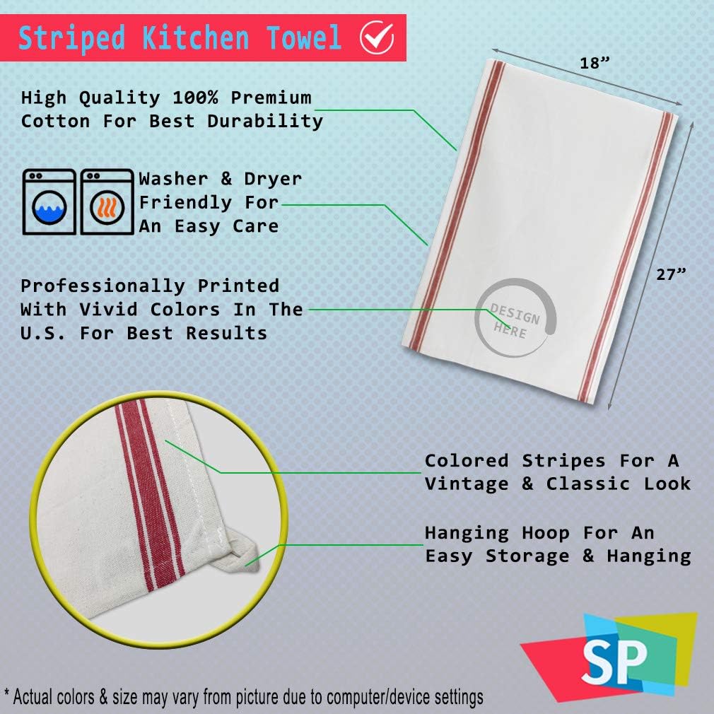 Custom Decor Kitchen Towels Personalized Monogram Elephant Animal Safari E Wild Animals Elephants Cleaning Supplies Dish Towels Red Stripe