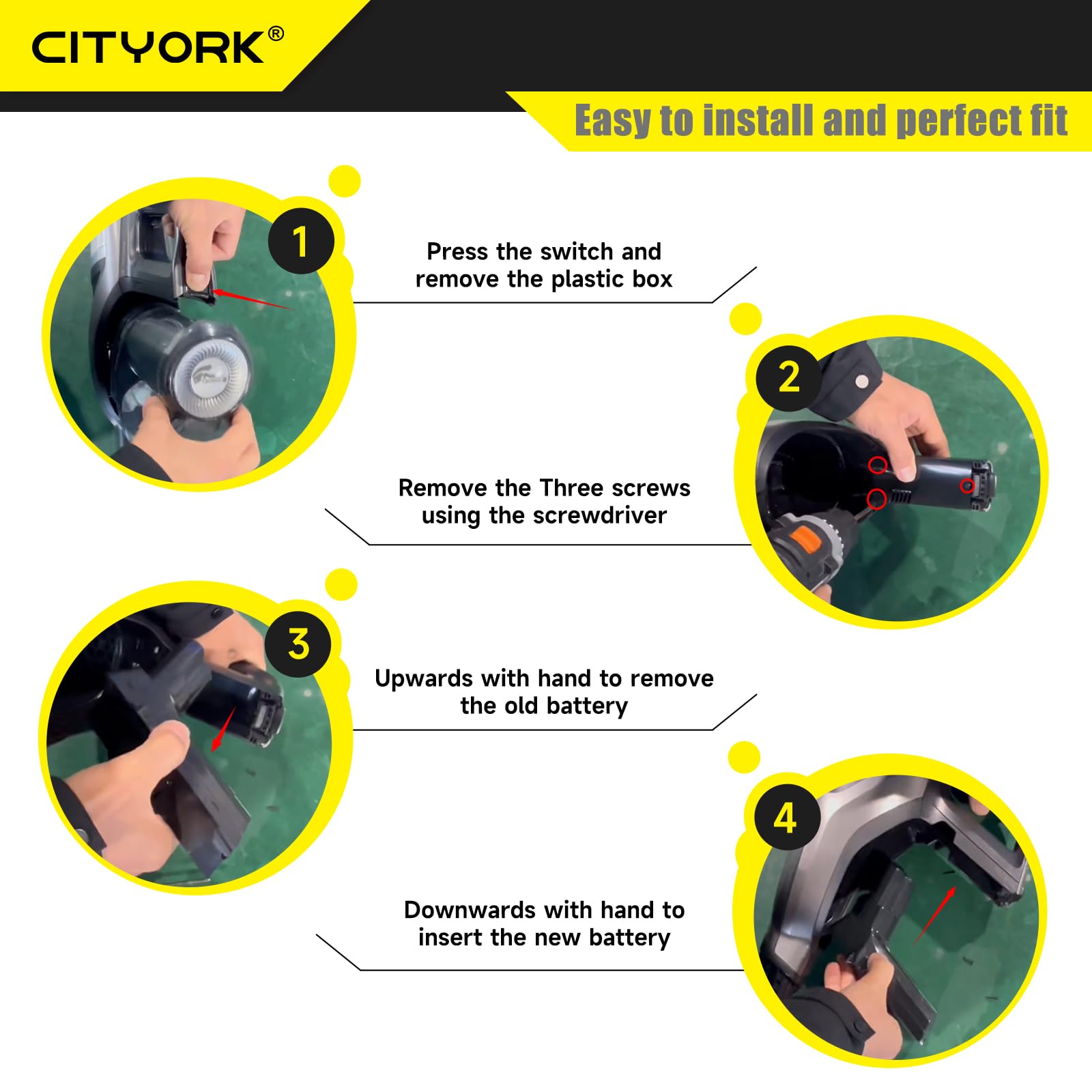 CITYORK 25.2V/3500mAh Ersatz Akku für Philips SpeedPro Max, Max Aqua/Stick Series, für Philips XC7042/01, XC7043/01, XC8045/01, XC8147/01,XC8347/01, FC6826/01,FC6904 (Nicht Kompatibel mit 18V Akkus)