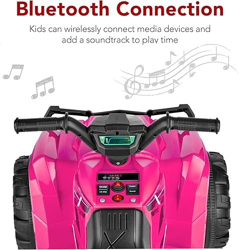 Miniatura 3 de Best Choice Products ATV eléctrico de 12 V para niños, juguete de 4 ruedas con audio Bluetooth, velocidad máxima de 2.4 mph, neumáticos con pisadas,