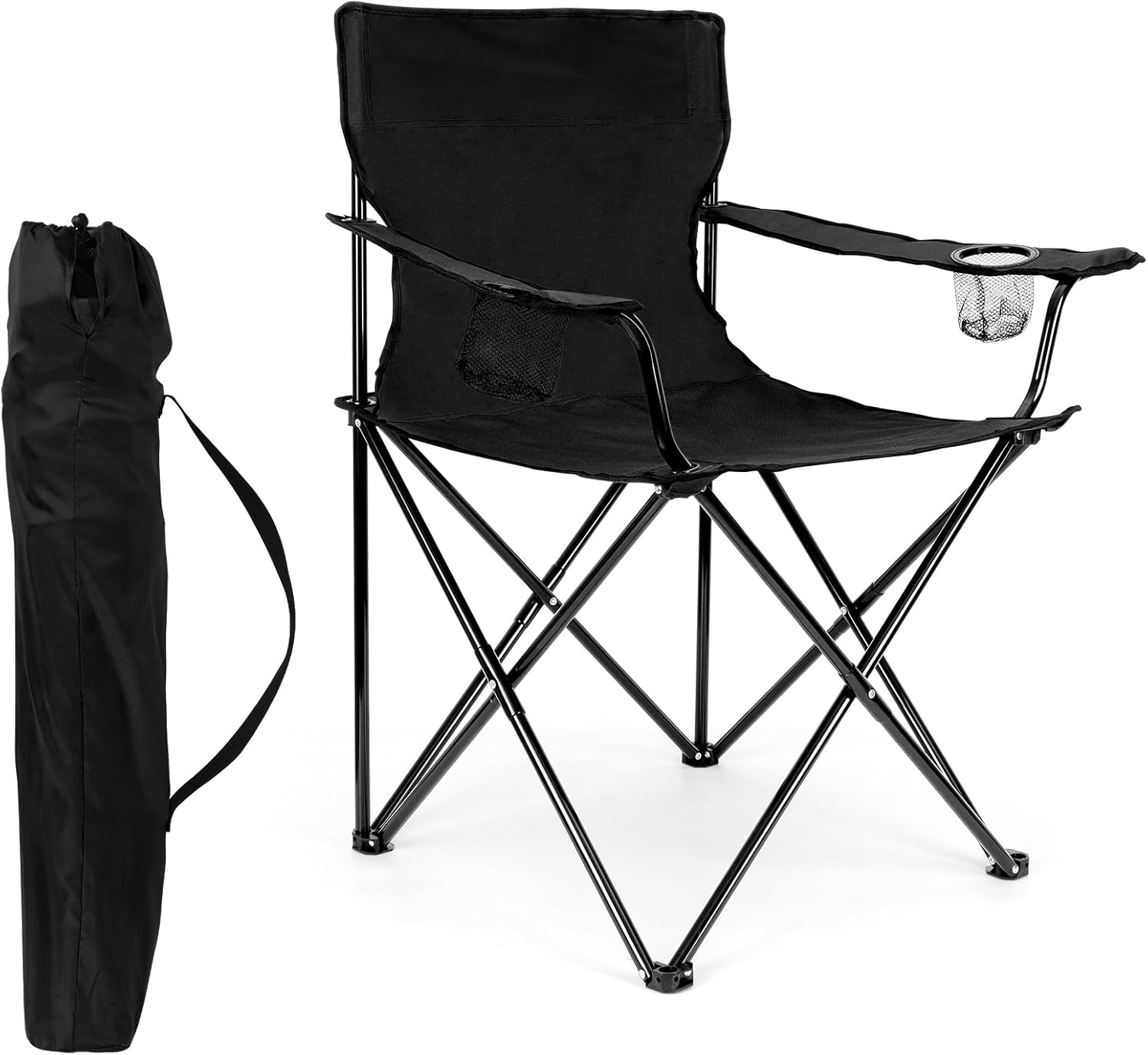 HaSteeL Camping Chair, Oversized Folding Lawn Chair for
