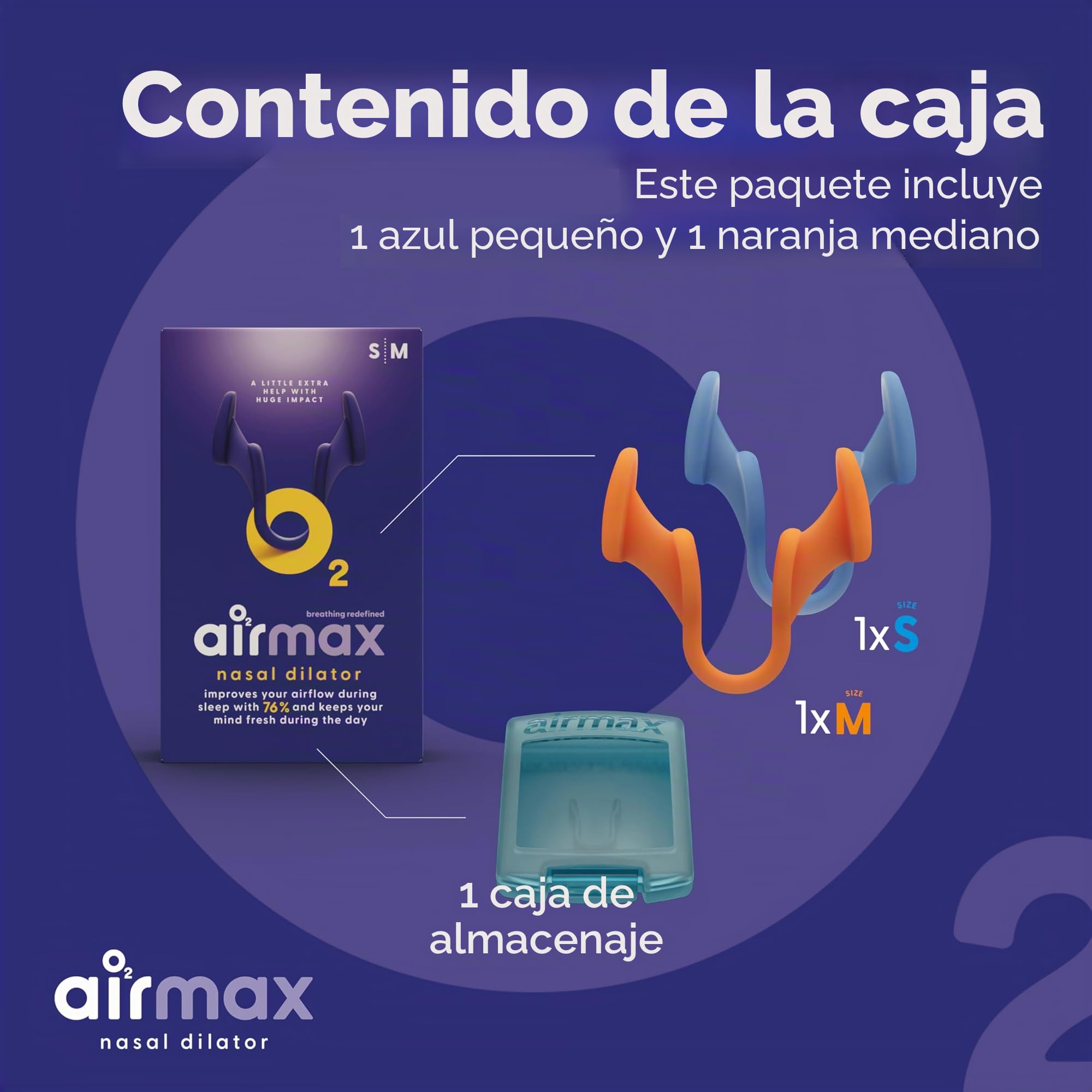 Airmax® - Dilatador nasal contra la congestión y los ronquidos. - Incluye tamaño pequeño y medio - Dispositivo médico recomendado por los médicos …