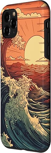 Miniatura 2 de Funda para iPhone 11 Pro Ocean Waves Beach Theme Sunrise Orange Hue
