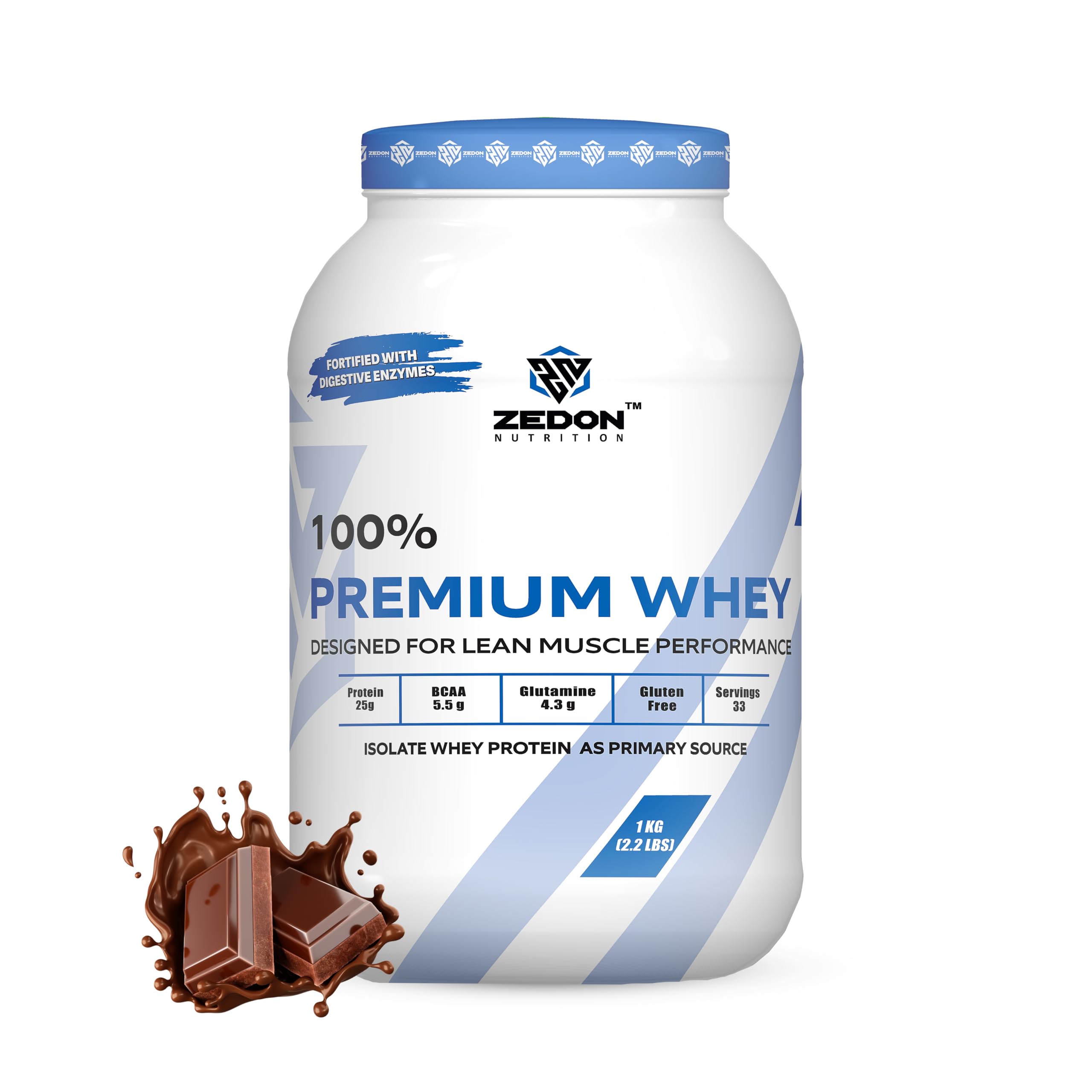 Zedon Nutrition Premium 100% Whey Isolate Light, Clean & Easily Digestible Protein (Chocolate 1 KG)-image-47