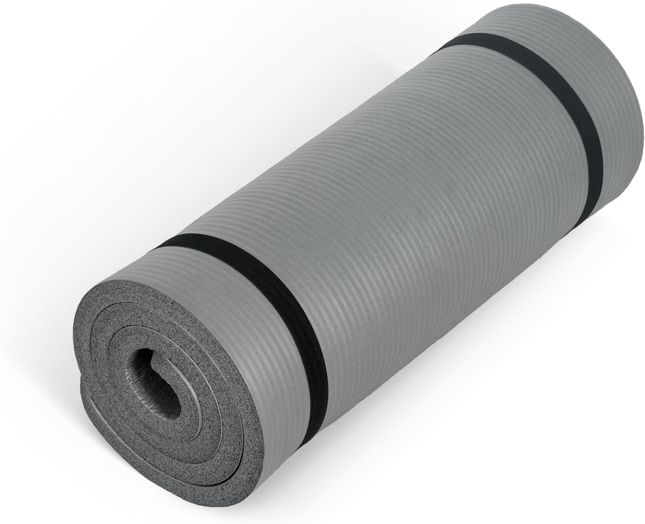1-Inch High Density Exercise Yoga Mat with Strap | Multiple Colors