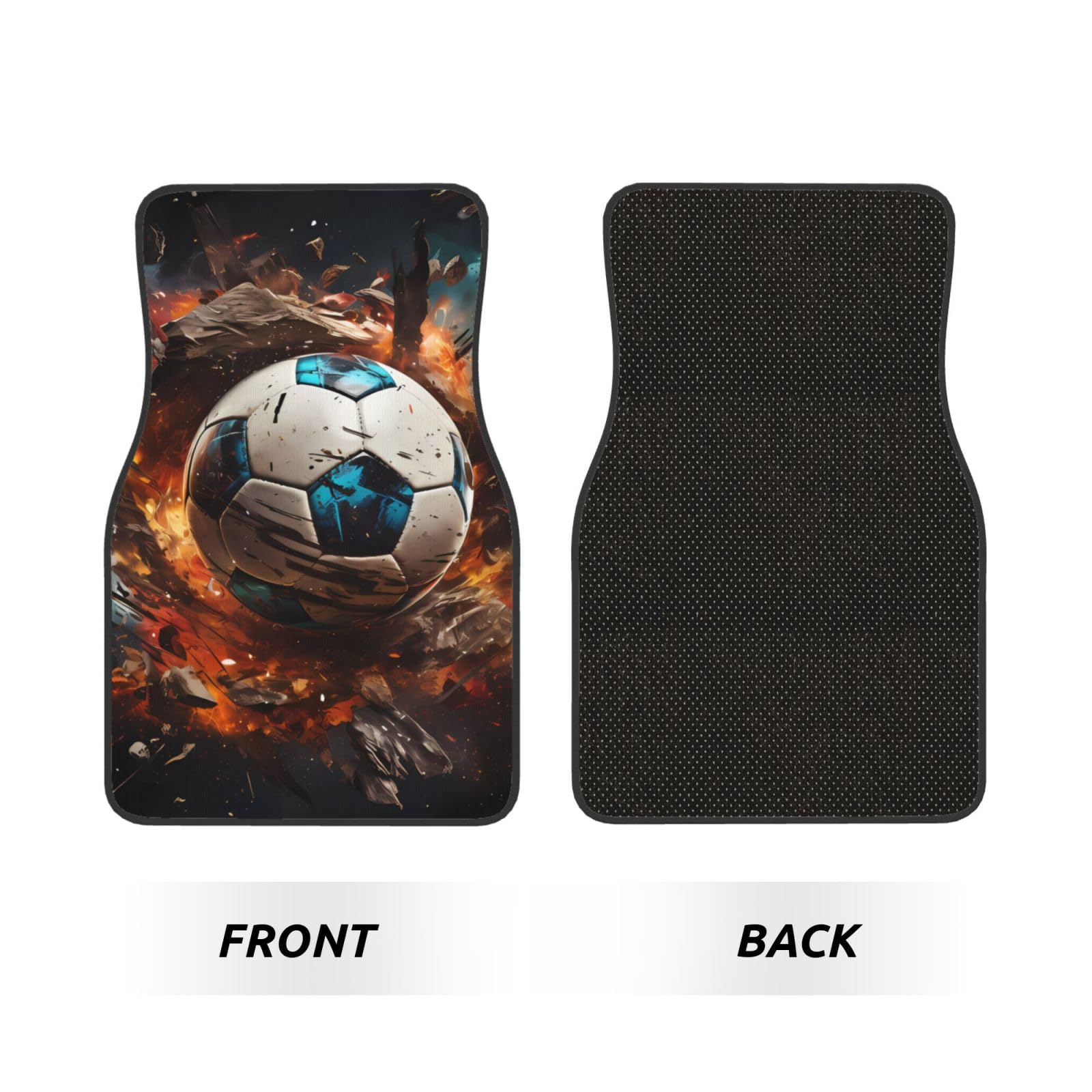 Firecracker Soccer Crystal Tapis de voiture en velours - Accessoires d'intérieur pour camionnettes, berlines, camions, etc.