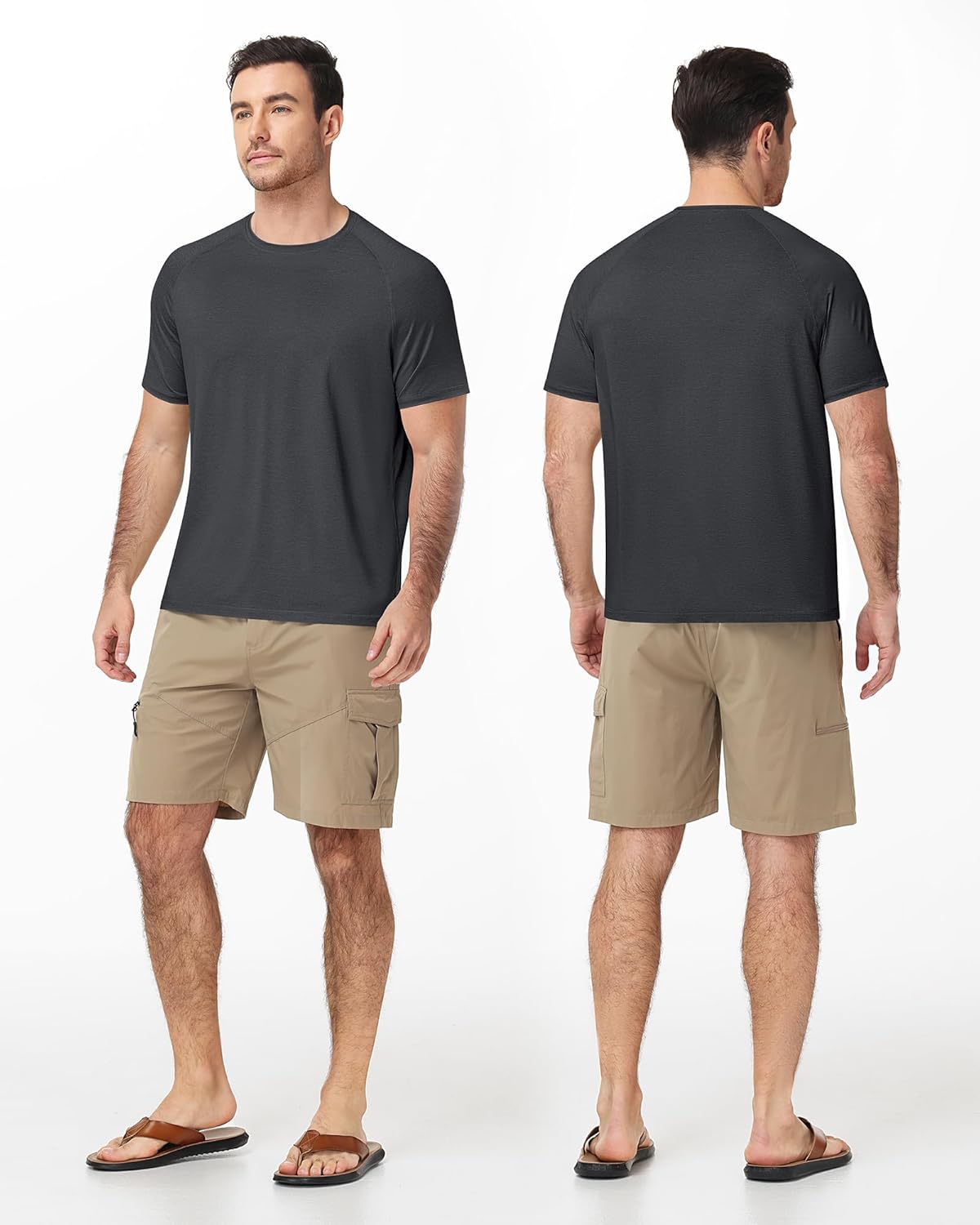 Runhit Mens Swim Shirts Short Sleeve UPF 50+ Sun Protection Rash Guard SPF UV Fishing Shirt Quick Dry Water T-Shirts - Image 2