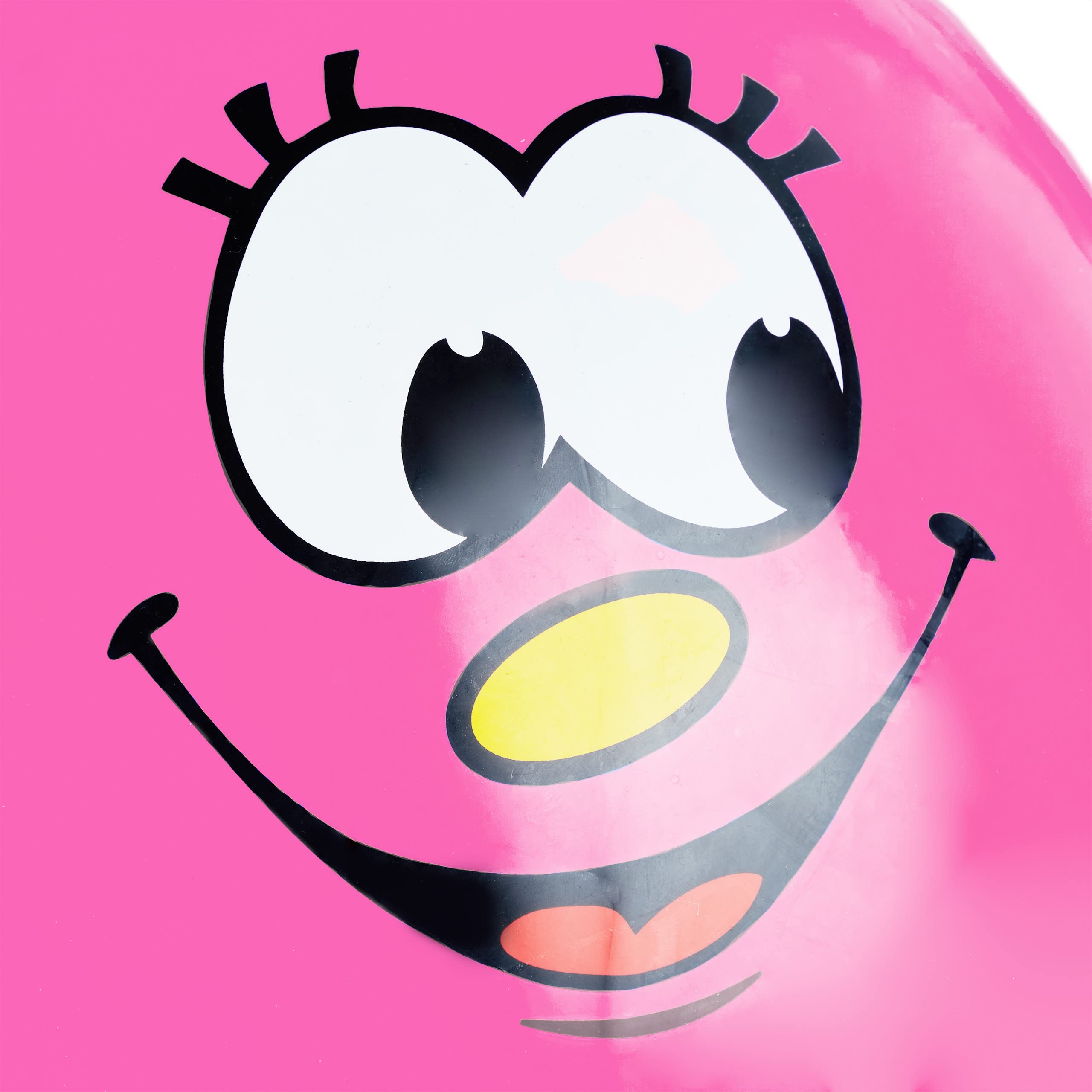 Relaxdays Pallone Rimbalzante, Palla per Saltare, Skippy Ball, Bambini, Ø 45 cm, Indoor & Outdoor, con Maniglia, Rosa