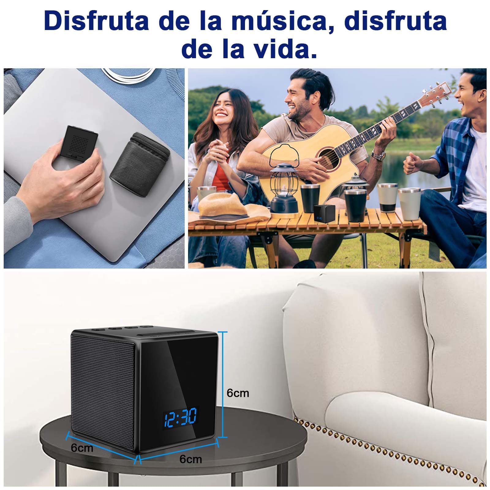 Camara Espia WiFi Movil Oculta, Portátil Camaras Espias Camufladas para Interior/Exterior,HD 1080P Mini Cámara Espía Inalámbrica con Bluetooth 5.0/Detección de Movimiento/Reproducción de Música
