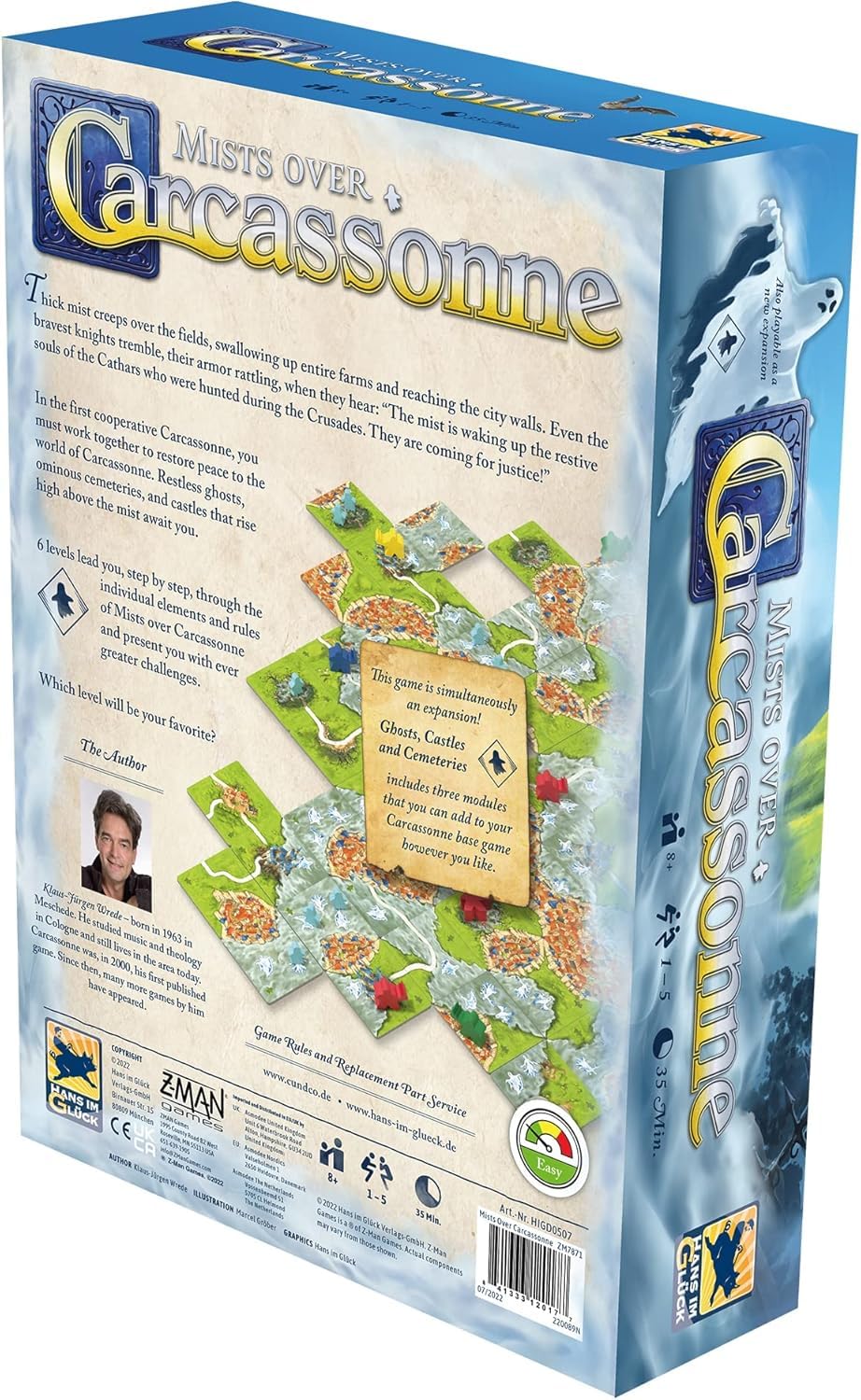 Mists Over Carcassonne - Juego de mesa | Juego de estrategia de construcción de territorios | Juego familiar cooperativo para niños y adultos | A partir de 8 años | 1-5 jugadores | Tiempo de juego