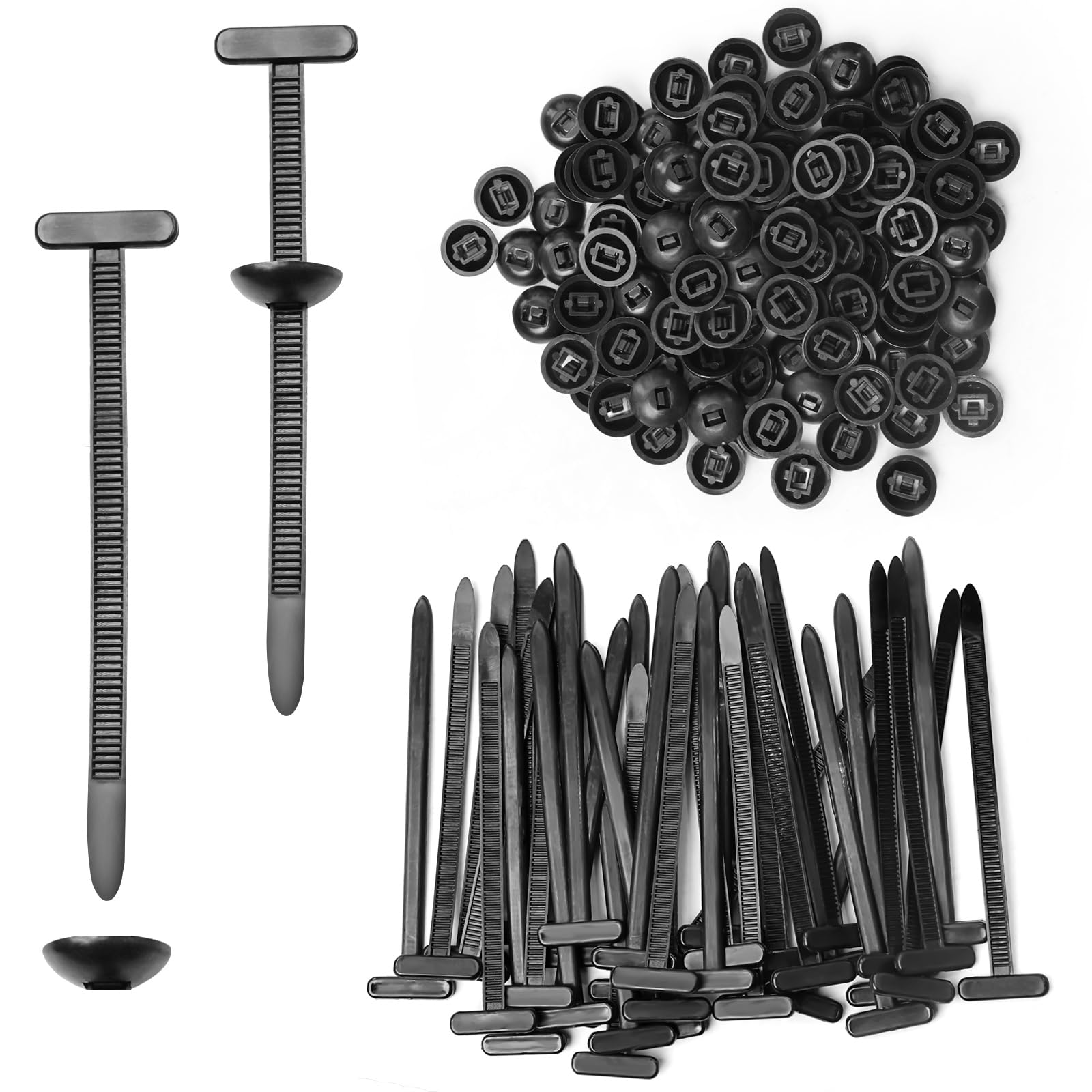 Fibbia Universale per Fascette Stringicavo in Nylon Fibbie Universali in Nylon per Fascette Fermacavi Universal Cable Tie Buckle per Riparazioni Quotidiane Dell'auto 50Pcs (50)