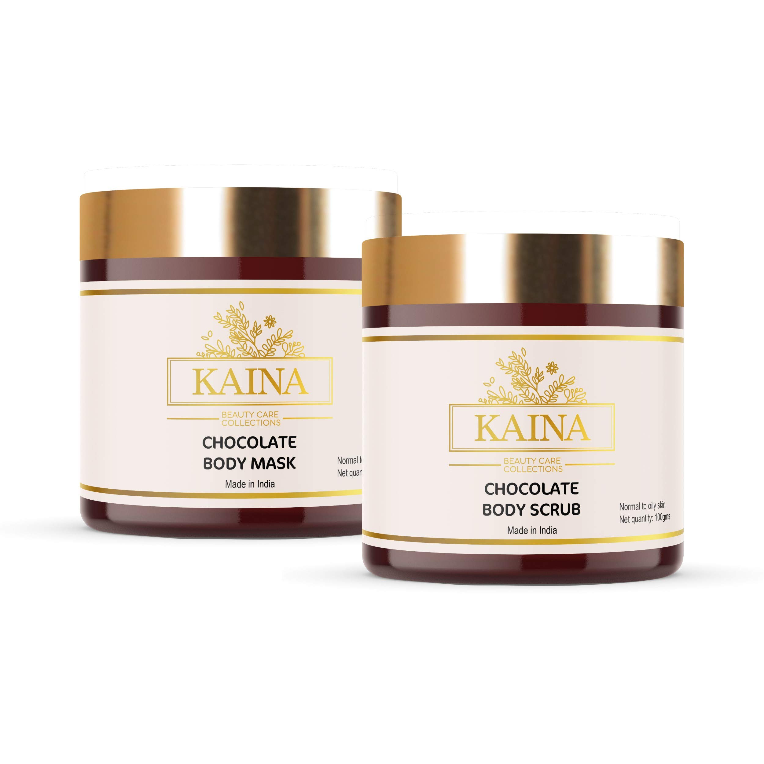 Kaina Skincare Chocolate Combo Set of 2 | Body Mask 100 g & Body Scrub 100 g | Luminously Glowing Skin-picture-37
