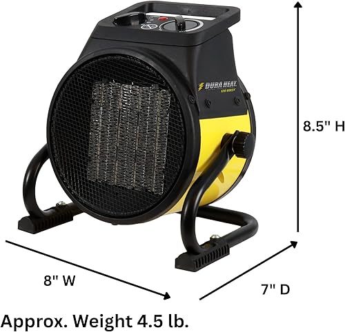Miniatura 9 de Dura Heat EUH1465 Calentador de aire eléctrico forzado con base pivotante 5,120 BTU, amarillo