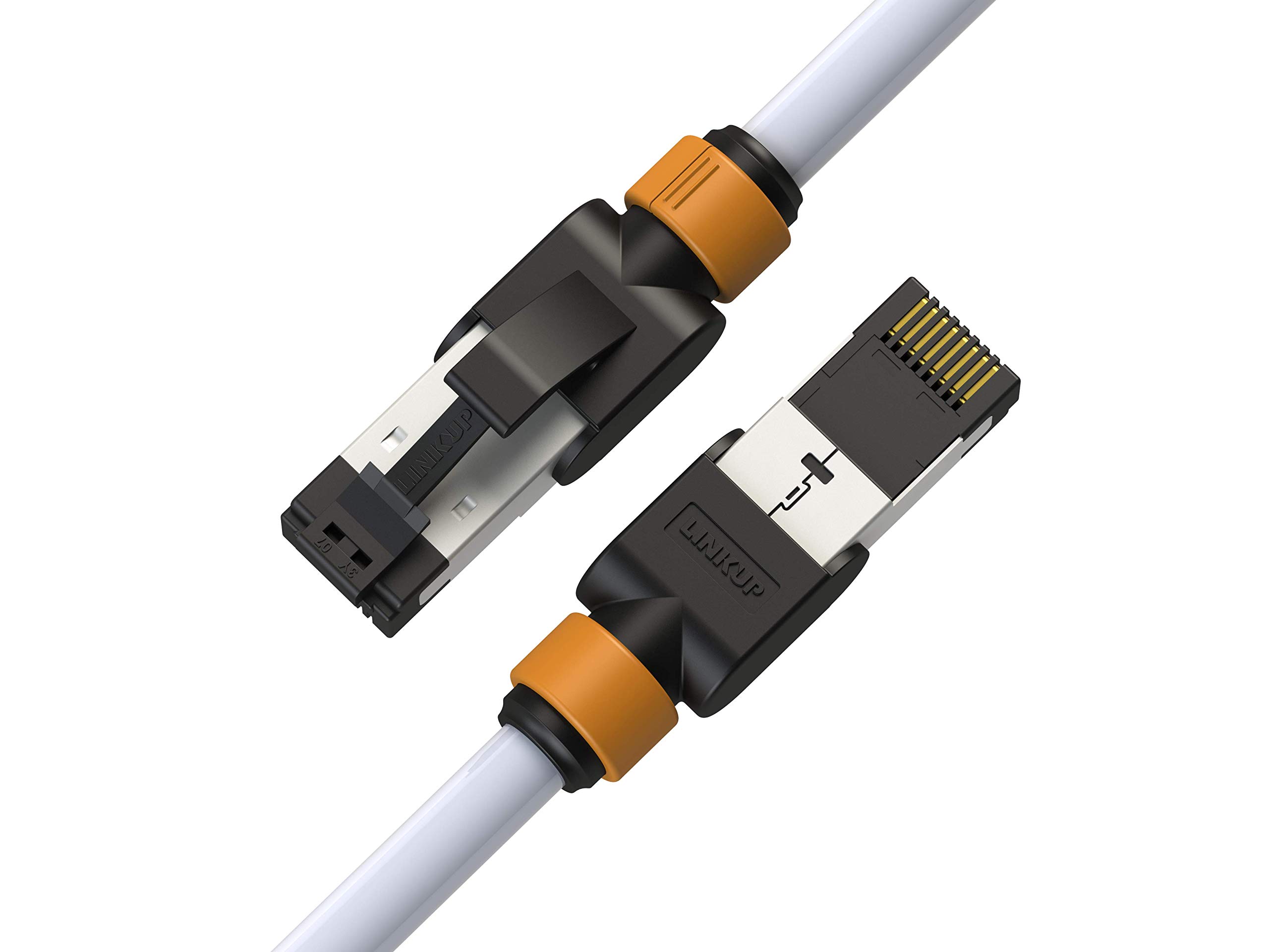 LINKUP - [Tested with Versiv CableAnalyzer] Cat7 Ethernet Cable -3 FT (1 Pack) 10G Double Shielded RJ45 S/FTP | Network Internet LAN Switch Router Game | High-Speed | 26AWG White