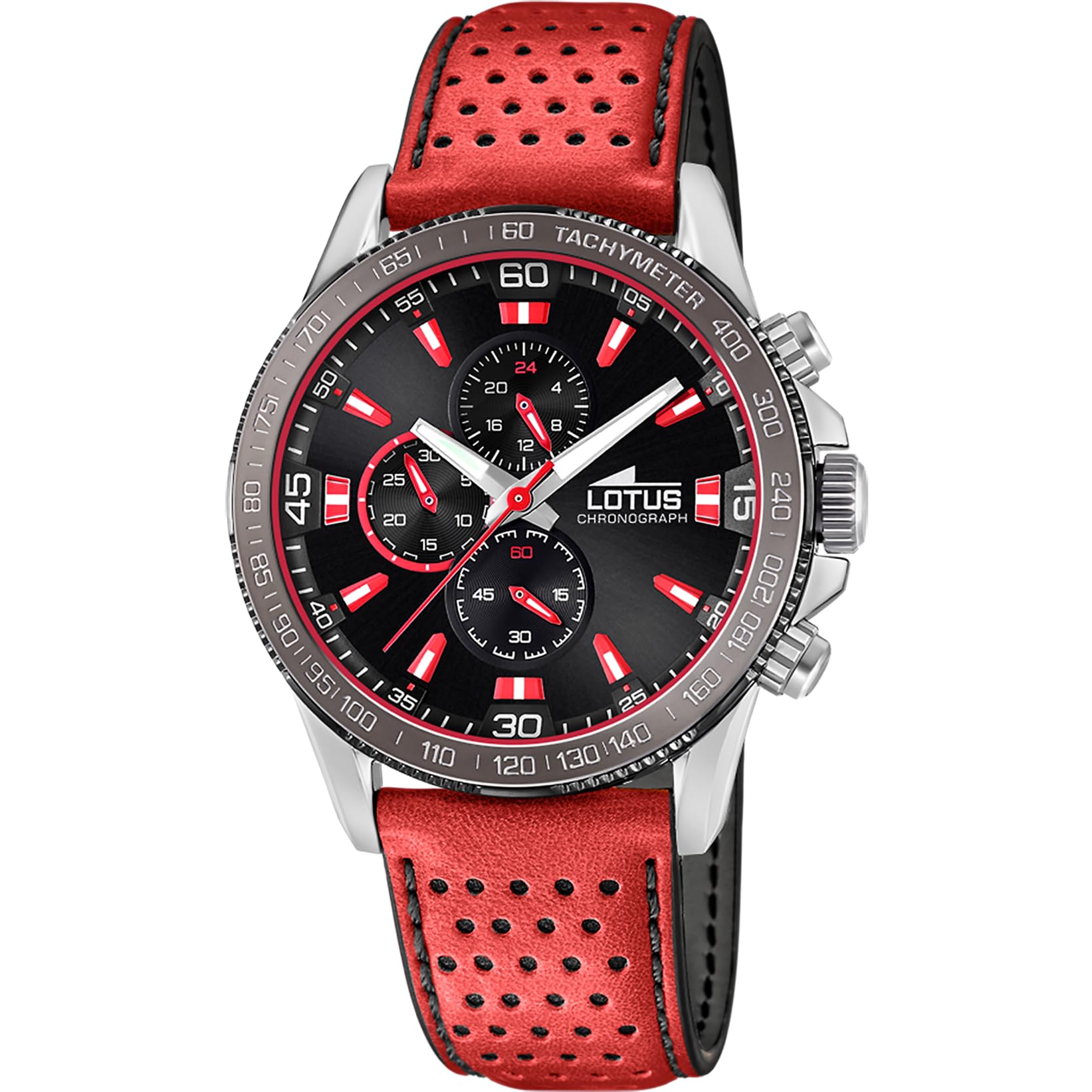 Lotus Herrenuhr Analog aus Leder Rot