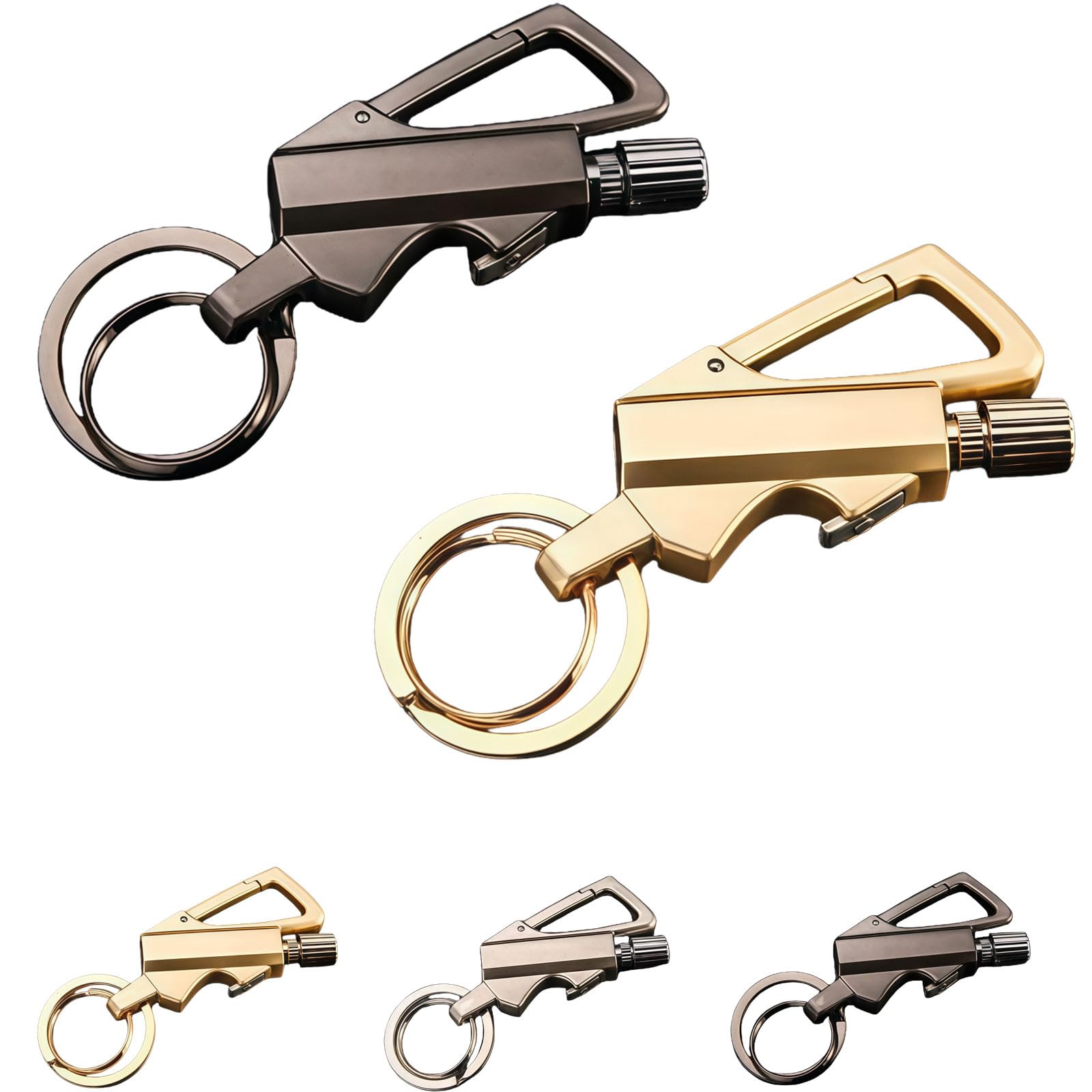 Permanent Match Infinity Lighter with Multitool Keychain, Permanent Match Infinity Lighter (Black+Gold)