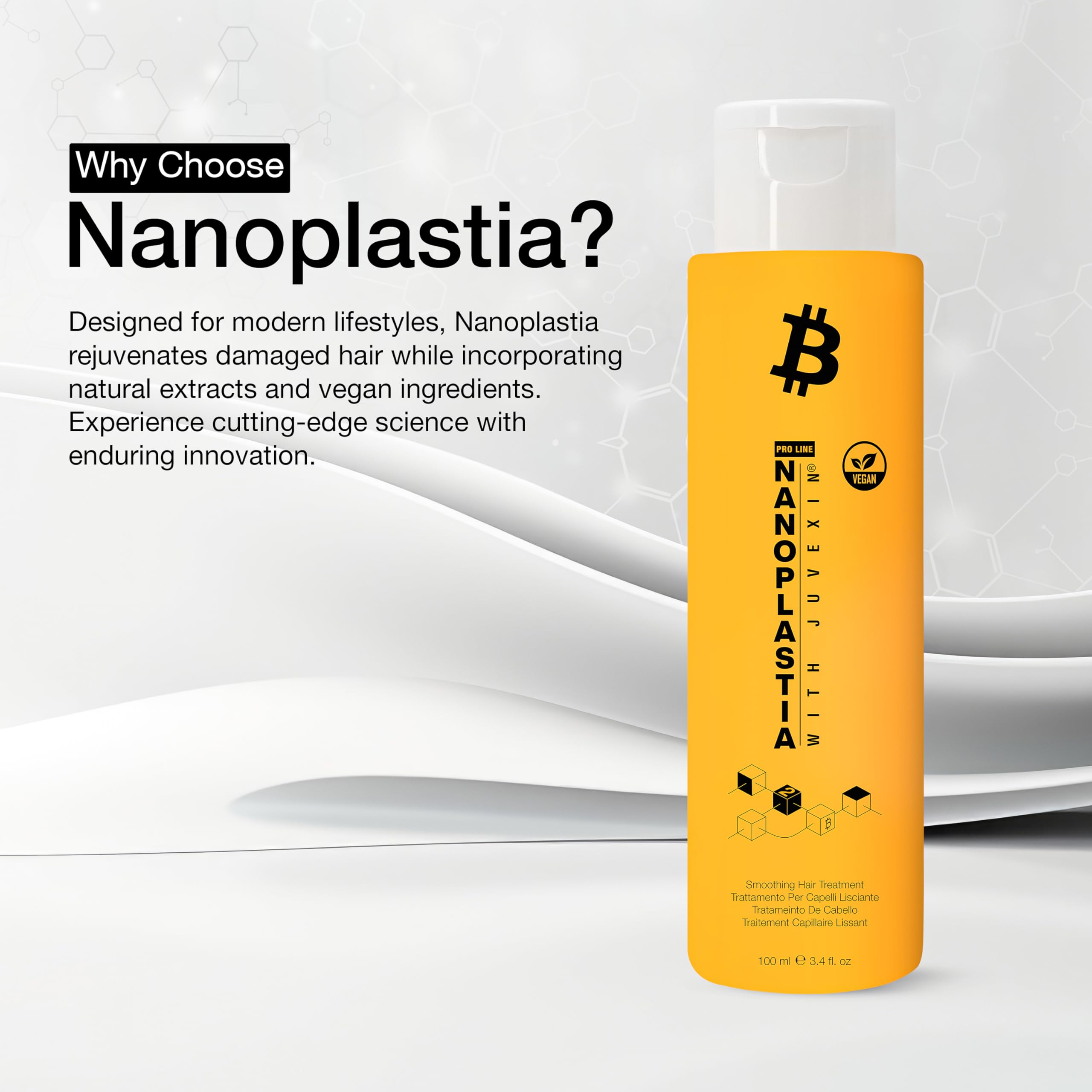 GK Hair Vegan Next Gen Nanoplastia Trattamento Lisciante Capelli 100 ml – Controllo Crespo, Morbidezza e Lucentezza, Maschera Nutriente per Capelli Secchi, Ricci e Crespi con Protezione Termica