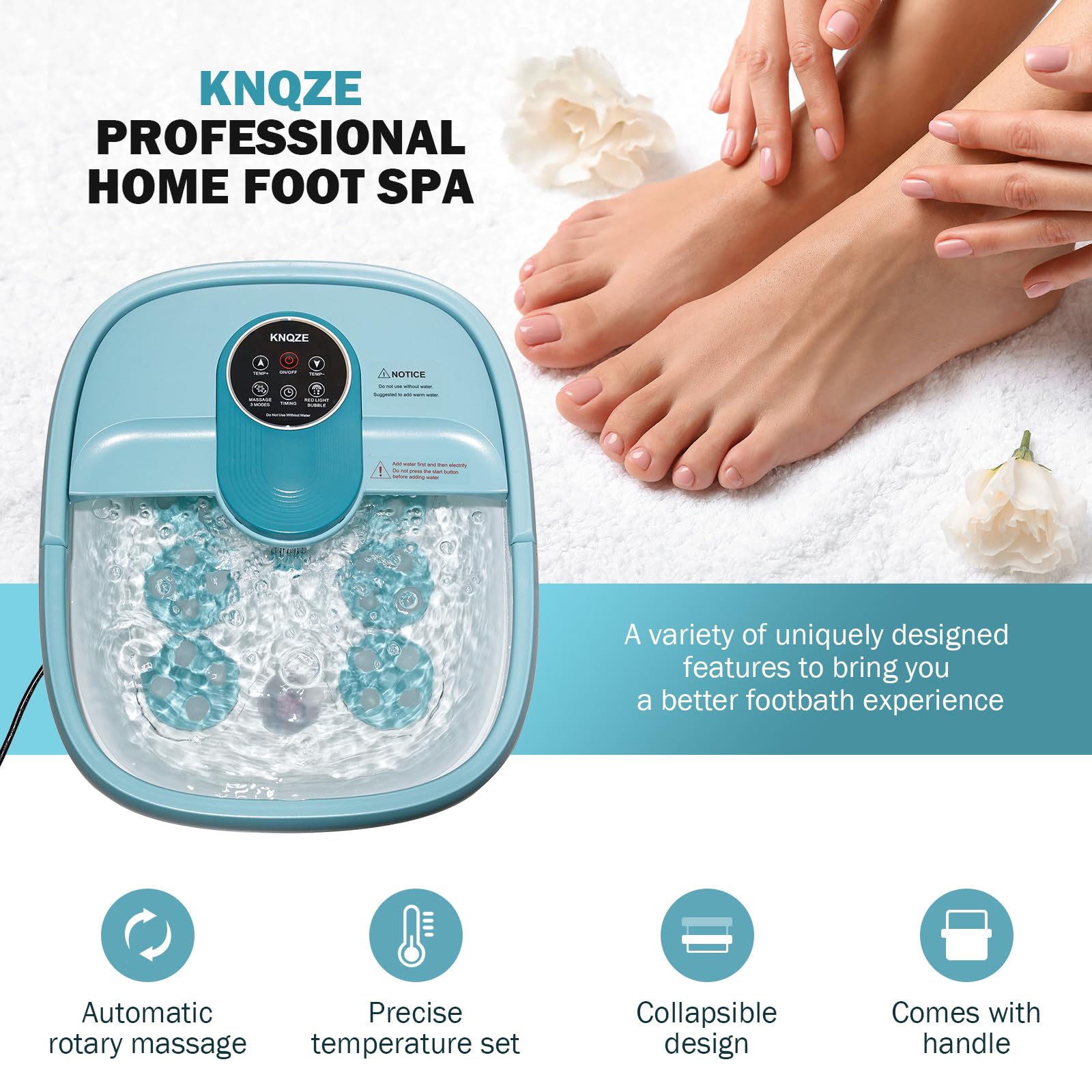 Amazon.com: KNQZE Collapsible Foot Spa Electric Rotary Foot