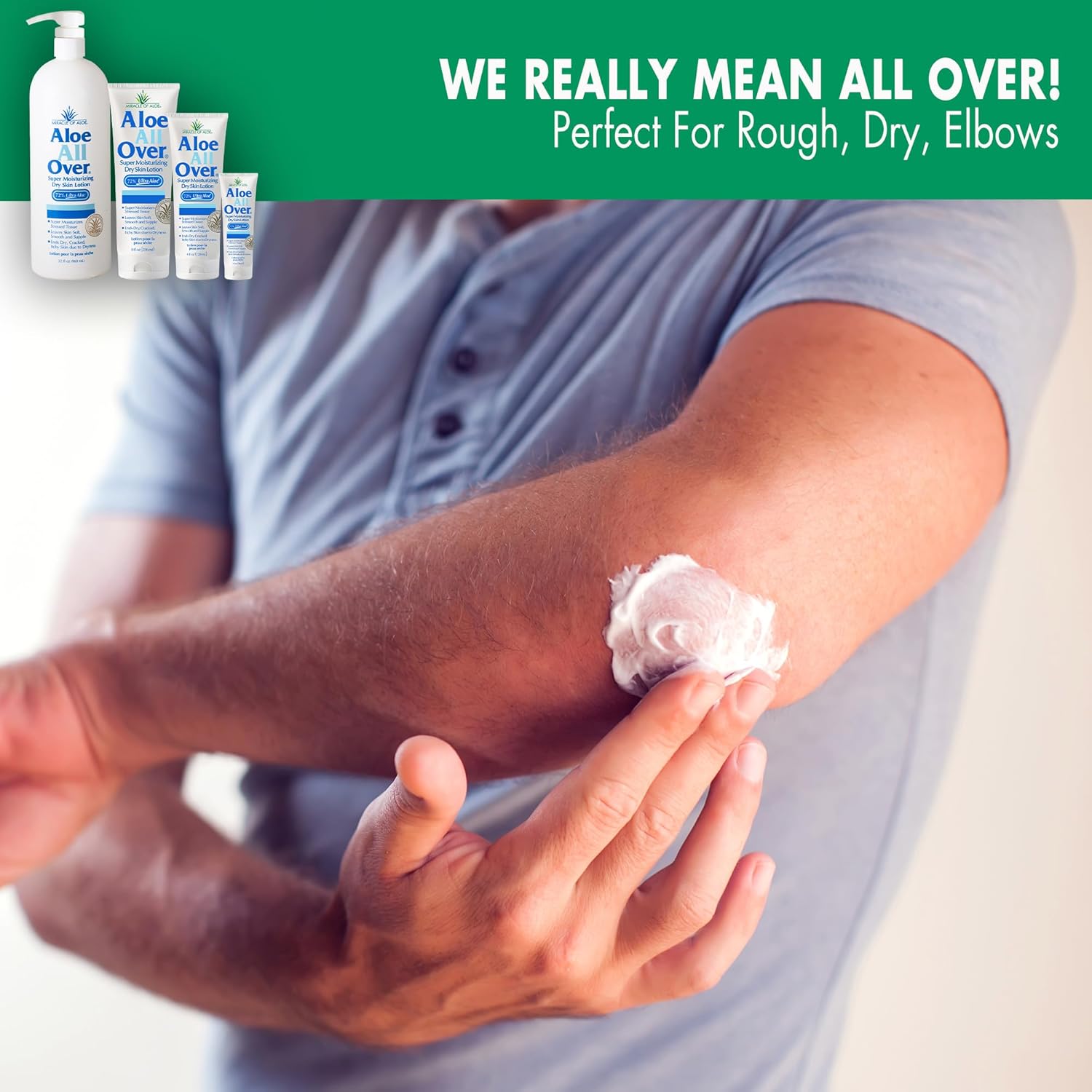 Miracle of Aloe Aloe All Over Super Moisturizing Dry Skin Lotion 32 oz - Made with 72% UltraAloe Aloe Vera Gel. Safe for Everyone: Men, Women, Kids. Restores Dry Skin Fast