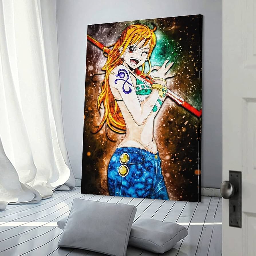 Amazon.co.jp: ワンピースナミアニメキャンバスアートポスター