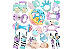Baby Rattles for Development: Sensory Teething Toys for 0-6 Months