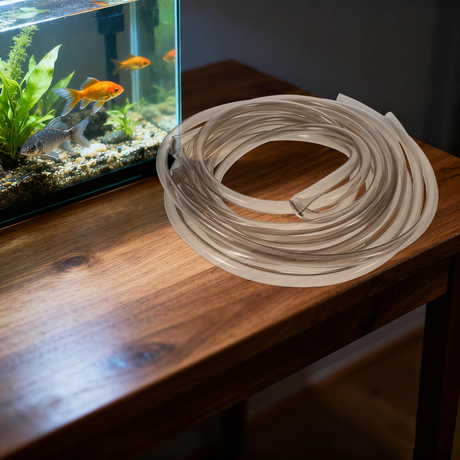 Hemobllo Aspirateur à Siphon en PVC 4/4 avec Tuyau de 5 M et Collier de Serrage – Kit de Nettoyage pour Aquarium Siphon à Gravier pour Changement D’Eau et Entretien D’Aquariums D’Eau