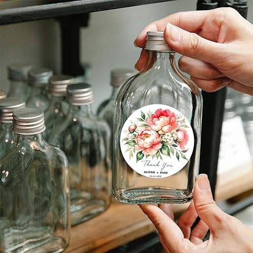 Miniatura 4 de Etiquetas personalizables con texto en inglés Thank You, etiquetas redondas clásicas para negocios, 100 calcomanías de 2 x 2 pulgadas