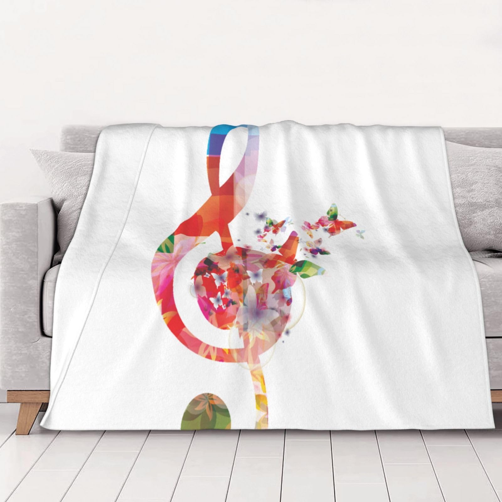 Couverture en flanelle musique colorée le cadeau idéal pour femmes et hommes