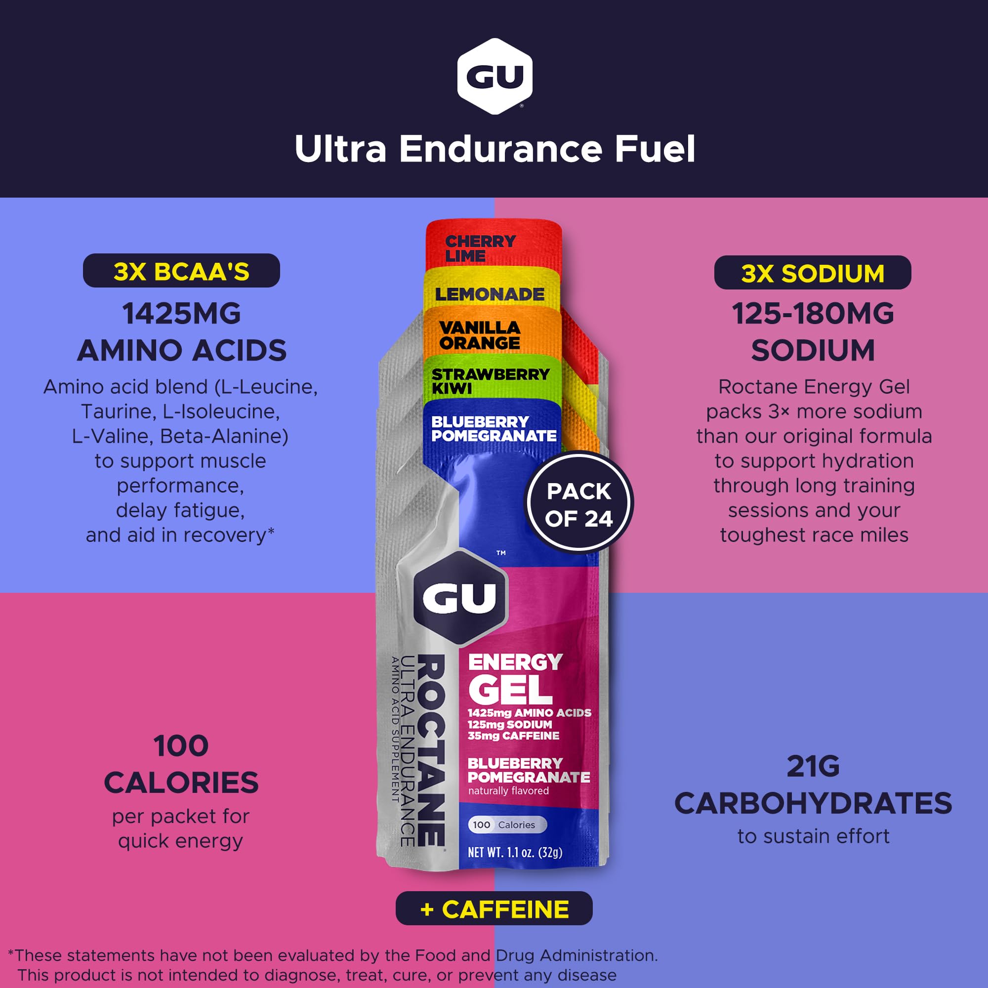 GU Energy, Roctane Ultra Endurance Energy Gel, Assorted Flavors - 24 Count — Amazon image 2