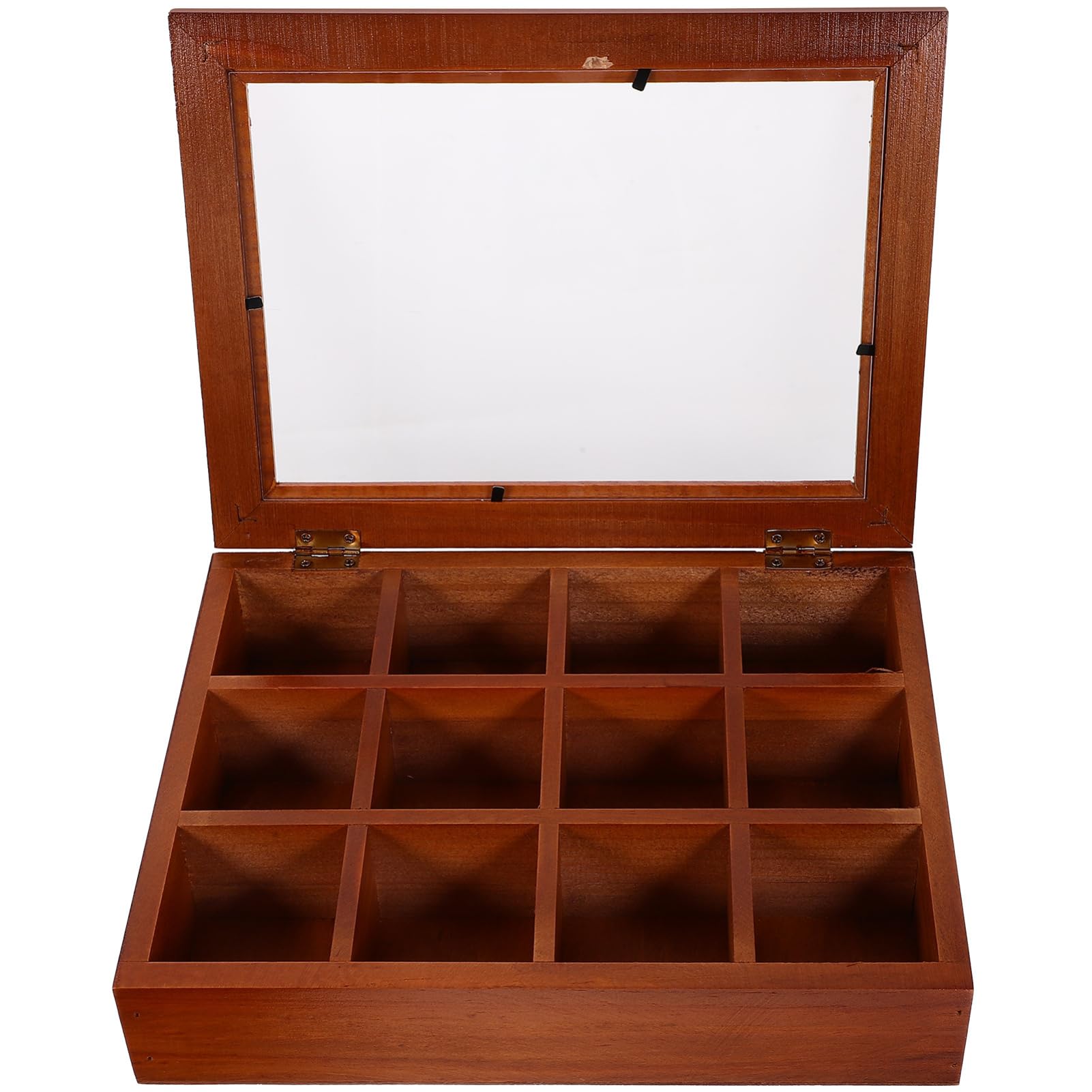 HAKIDZEL Clear Lid Tea Bag Organizer Box with Compartments Compact Storage for Tea Bags for Kitchen Countertop and Entertaining