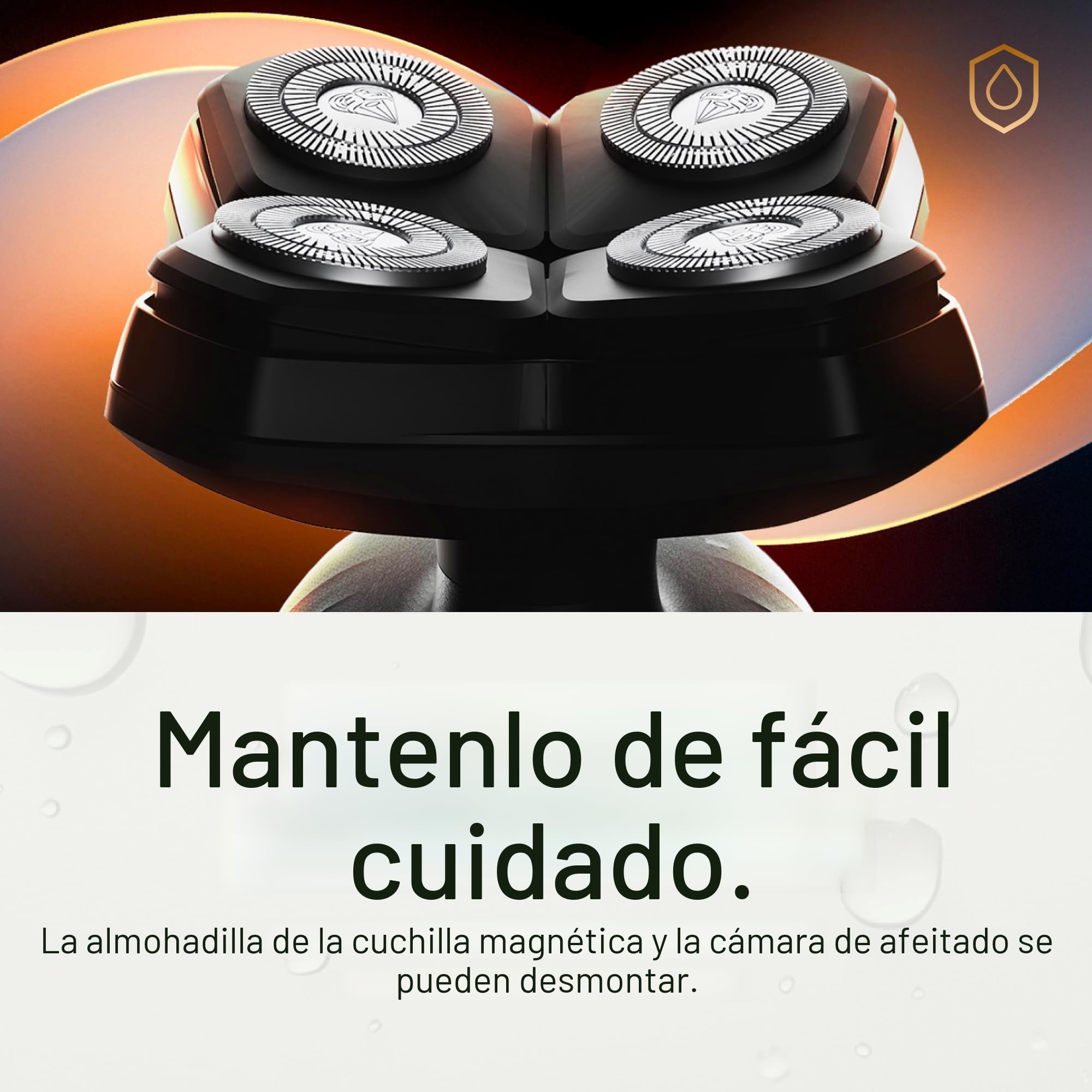MANSCAPED® The Dome Shaver™ Plus - Afeitadora de cabeza para hombre, cuatro cuchillas giratorias de doble pista con tecnología SkinSafe® y FlexAdjust, impermeable, carga USB-C, almohadilla magnética
