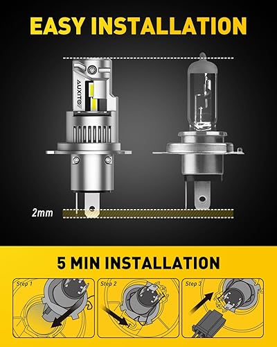 Miniatura 9 de AUXITO Bombillas LED antiniebla H8 H11 H16, 8000 K, azul hielo 400% de brillo, bombillas LED H11ll H8ll DRL, bombilla de repuesto para lámpara
