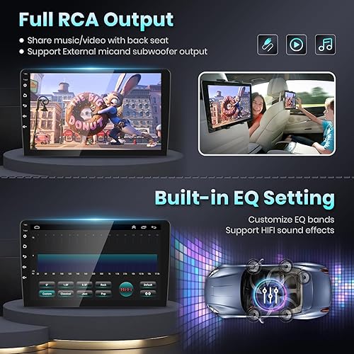 Miniatura 5 de Estéreo de coche Android 2G 64G para Toyota RAV4 2003 2004 2005 con CarPlay Android Auto, podofo 9 pulgadas pantalla táctil Bluetooth receptor de