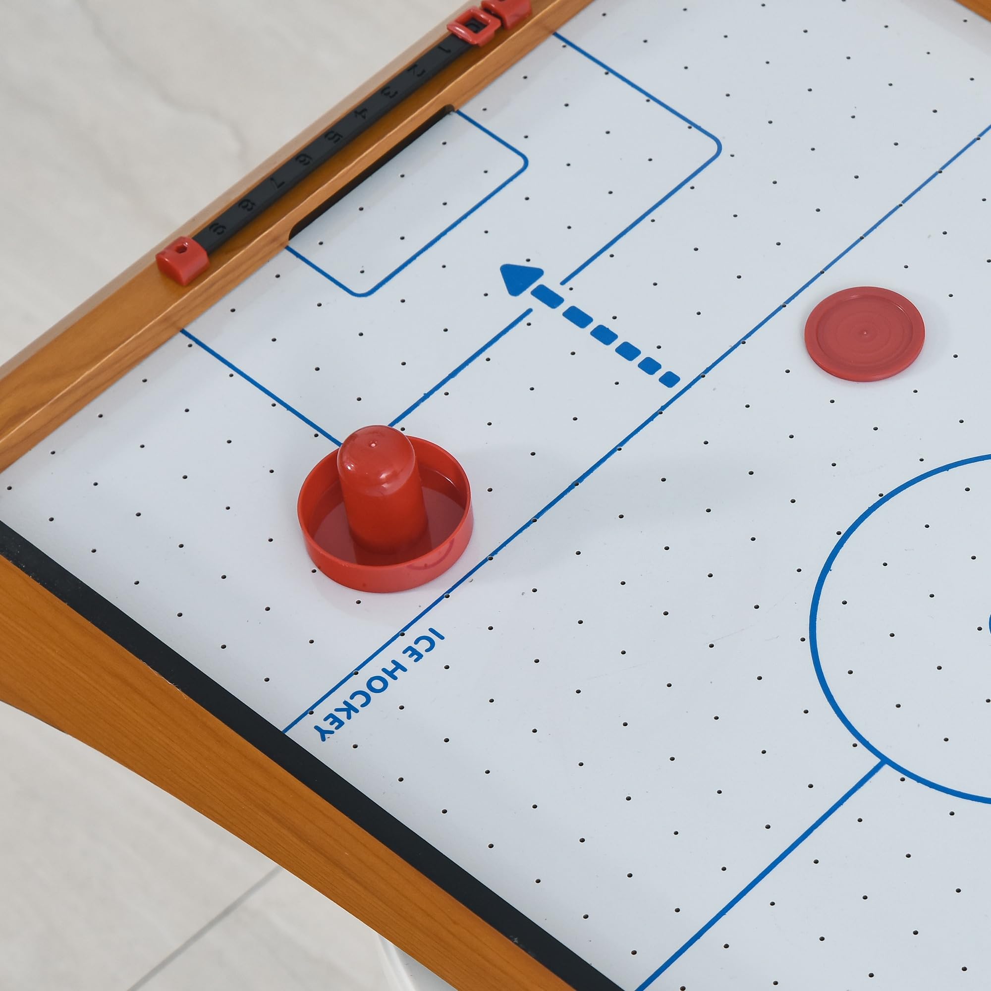 HOMCOM Table Hockey air Portable 2,5FT, Bois, pour Enfants/Adultes