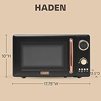 Vista 4 de Haden Horno microondas de 700 vatios y 0.7 pies cúbicos con controles digitales, descongelación e inicio instantáneo para encimera