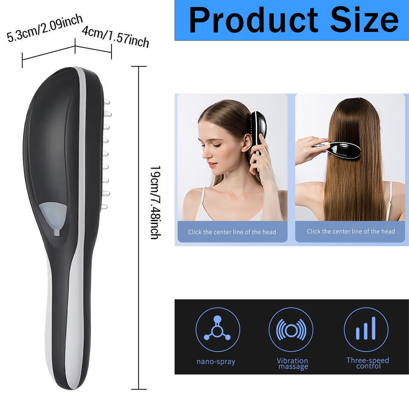 WINB Electric Scalp Massage Brush, Scalp Massager?Hair Massager Comb with Soft Rubber